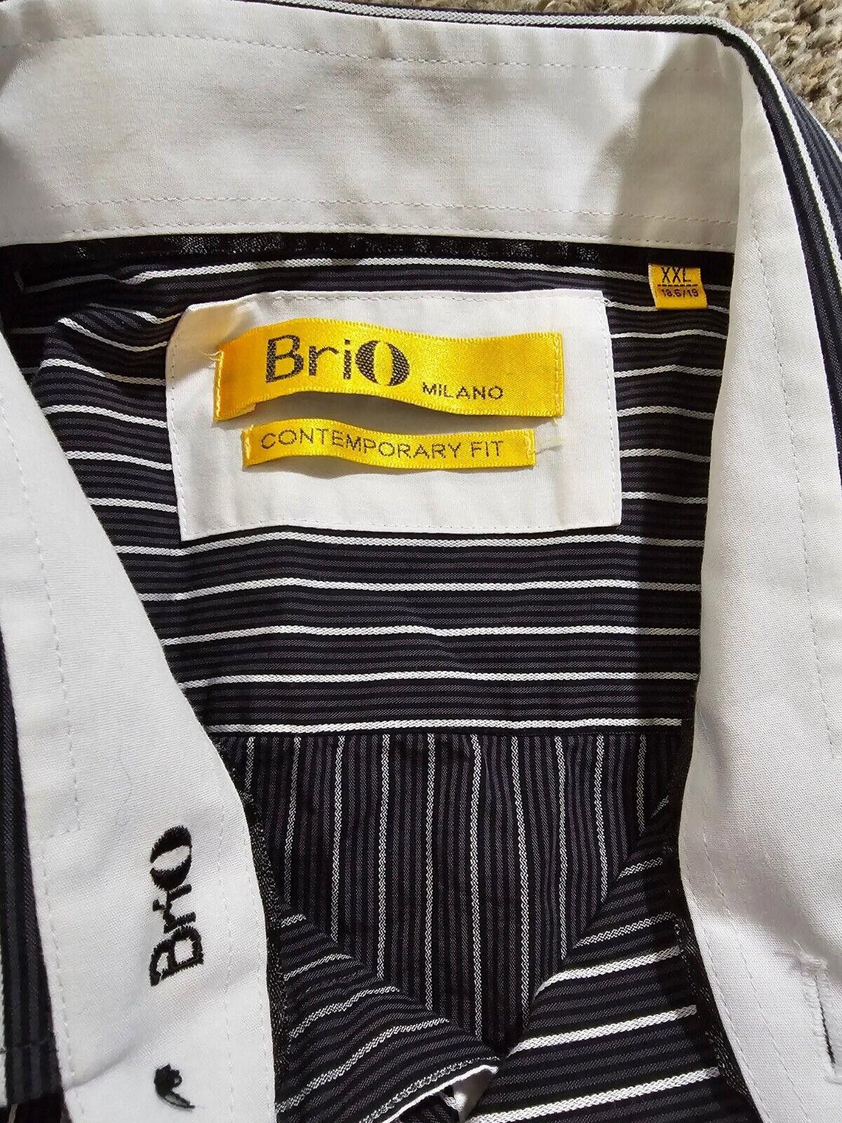 Other Brio Milano Contemporary 2XL 18.5/19 black stripe button-up Size US XXL / EU 58 / 5 - 4 Thumbnail