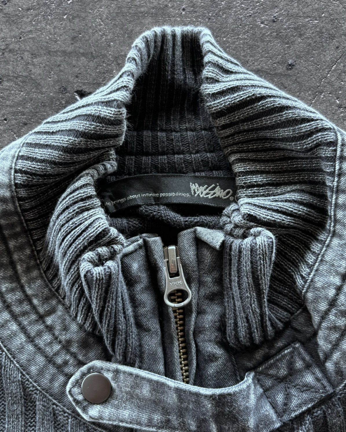 If Six Was Nine × Japanese Brand × Le Grande Bleu (L.G.B.) Ifsixwasnine Lgb Style Stone Washed Grey Knit Zip Up Size US M / EU 48-50 / 2 - 4 Thumbnail