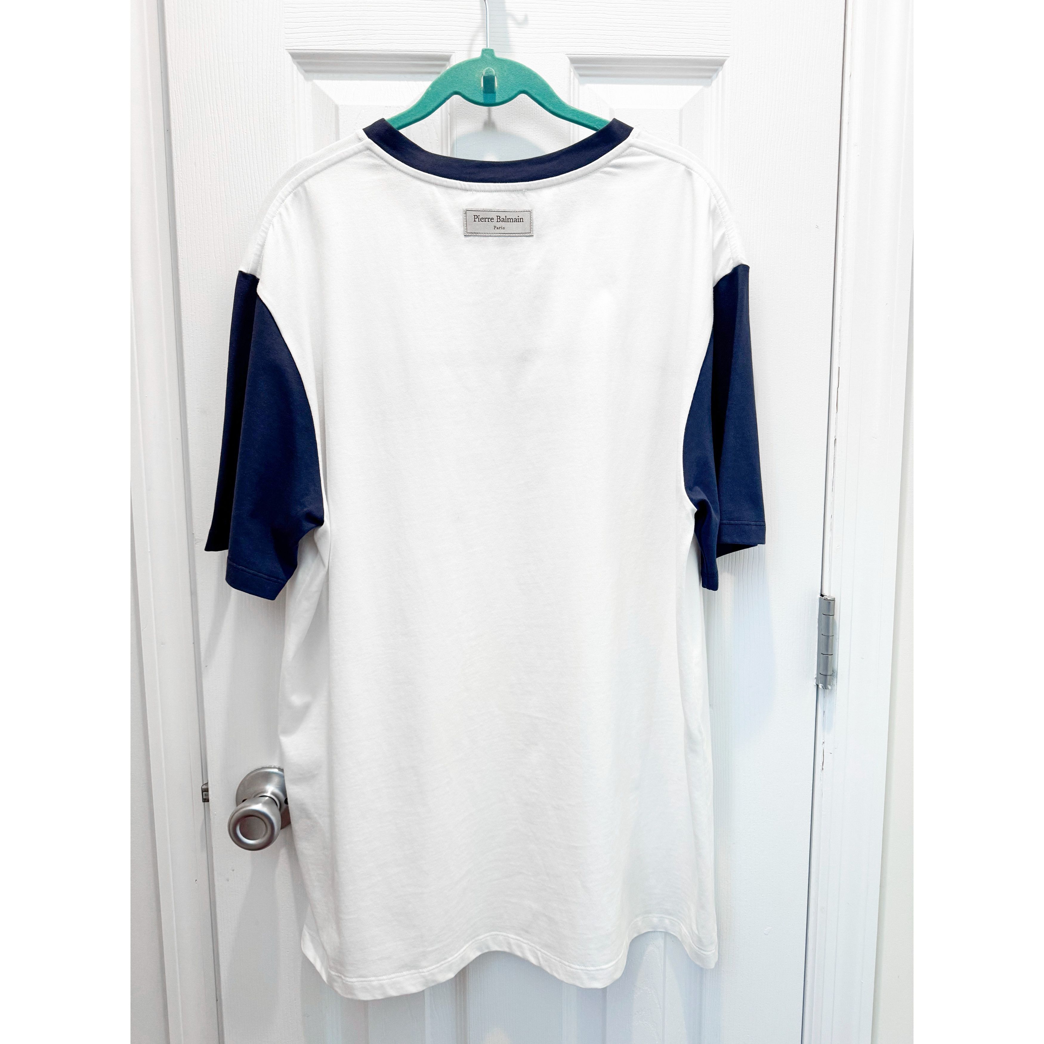 Balmain Balmain organic-cotton striped logo T-shirt Size US M / EU 48-50 / 2 - 2 Thumbnail