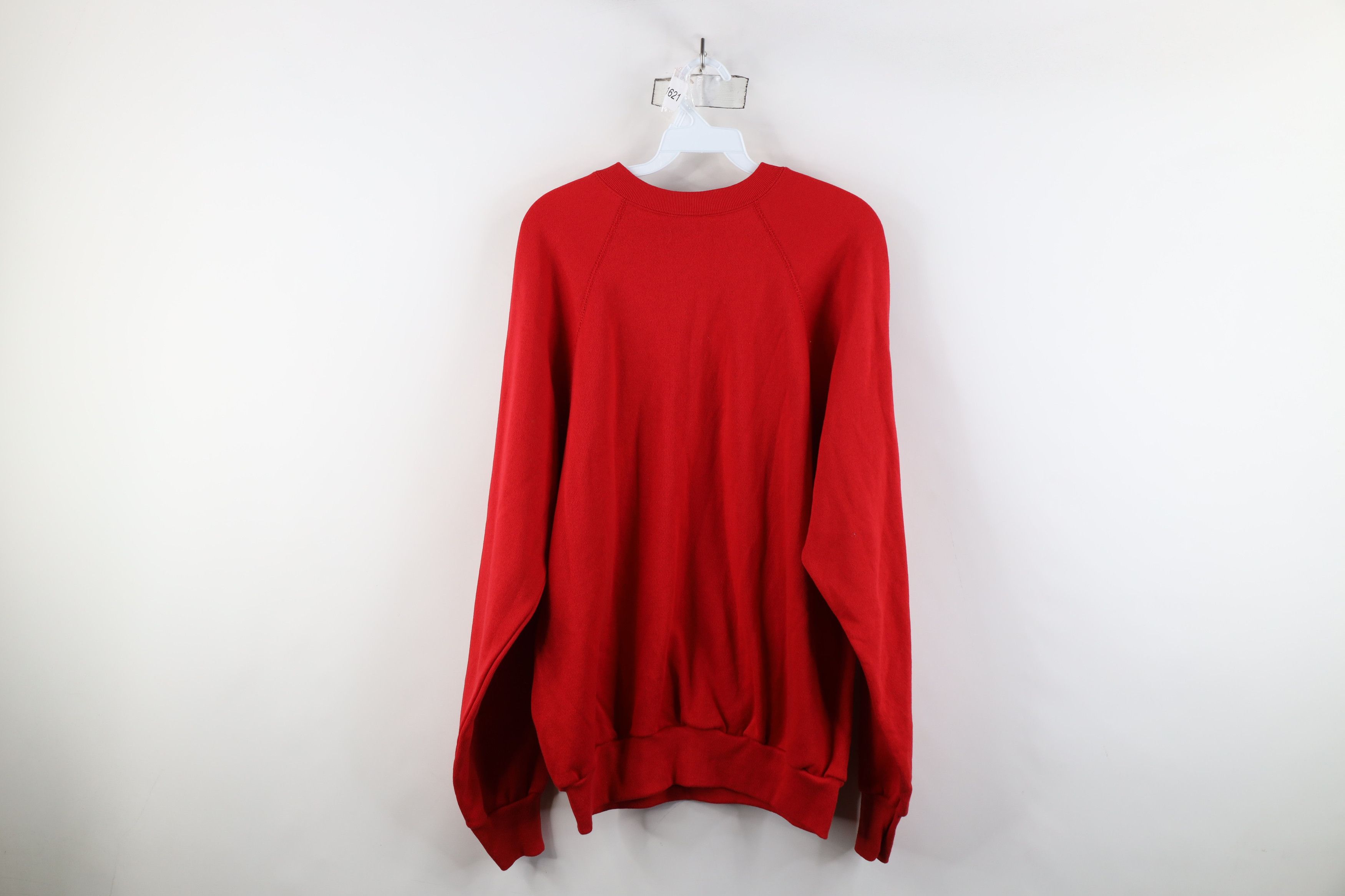 Vintage Vintage 90s Streetwear Raglan Crewneck Sweatshirt Red USA Size US L / EU 52-54 / 3 - 9 Thumbnail
