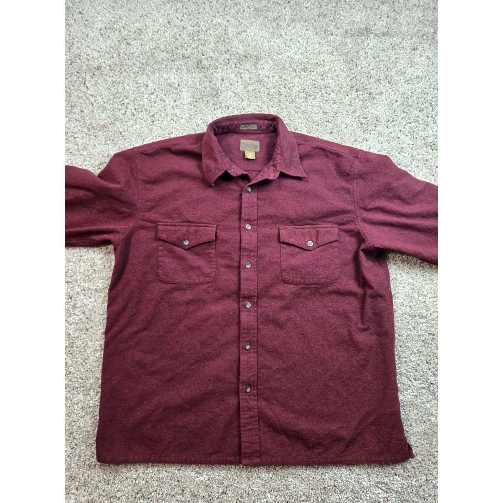 Vintage St Johns Bay Shirt Mens XL Burgundy Flannel Button-Up Long Sleeve Pocket Reg Size US XL / EU 56 / 4 - 3 Thumbnail