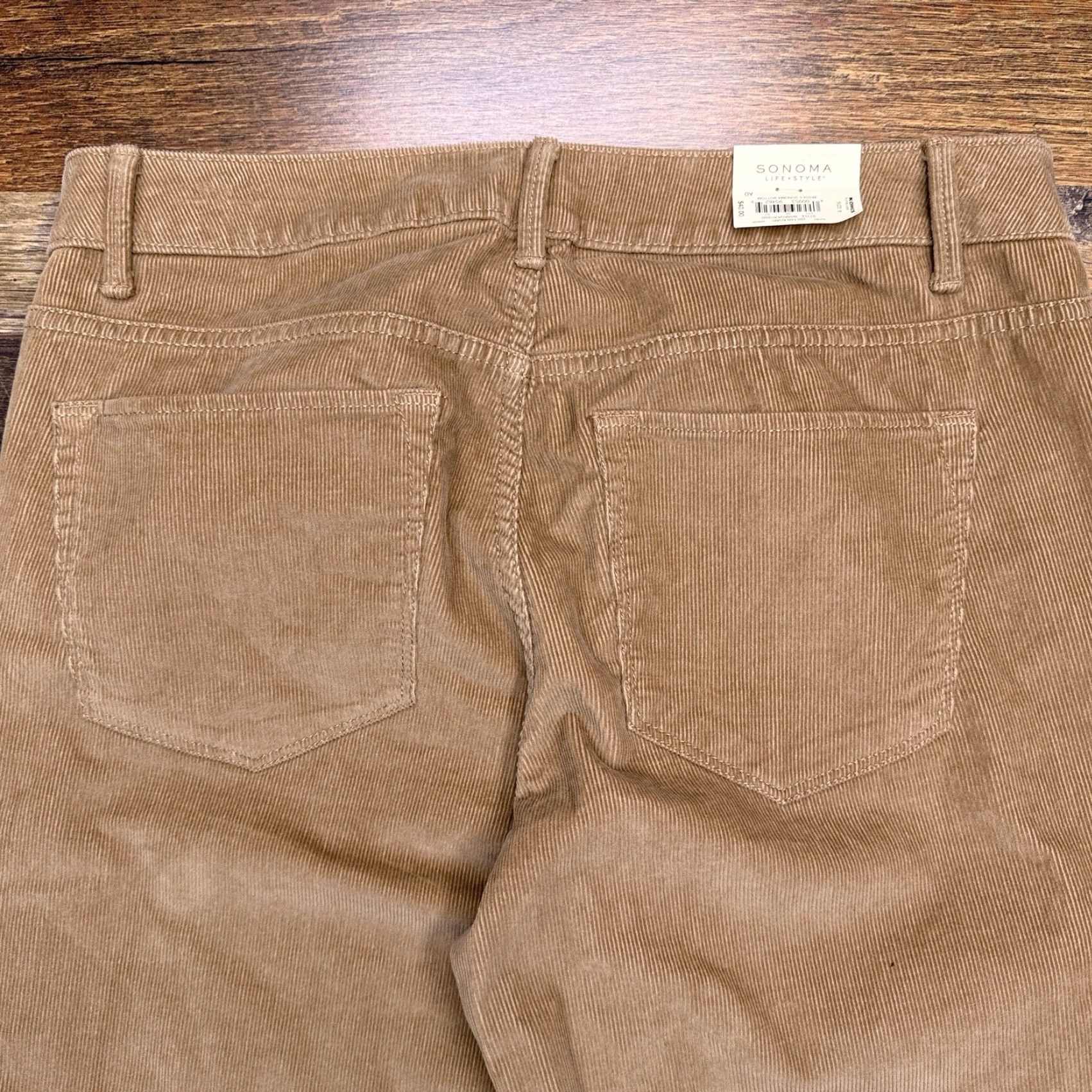 Vintage Sonoma Womens Pants Corduroy Straight Rise Mid 8 Tan Stretch 31.5 Inseam 8 Regular Chino Logo New Size 30" / US 8 / IT 44 - 6 Thumbnail