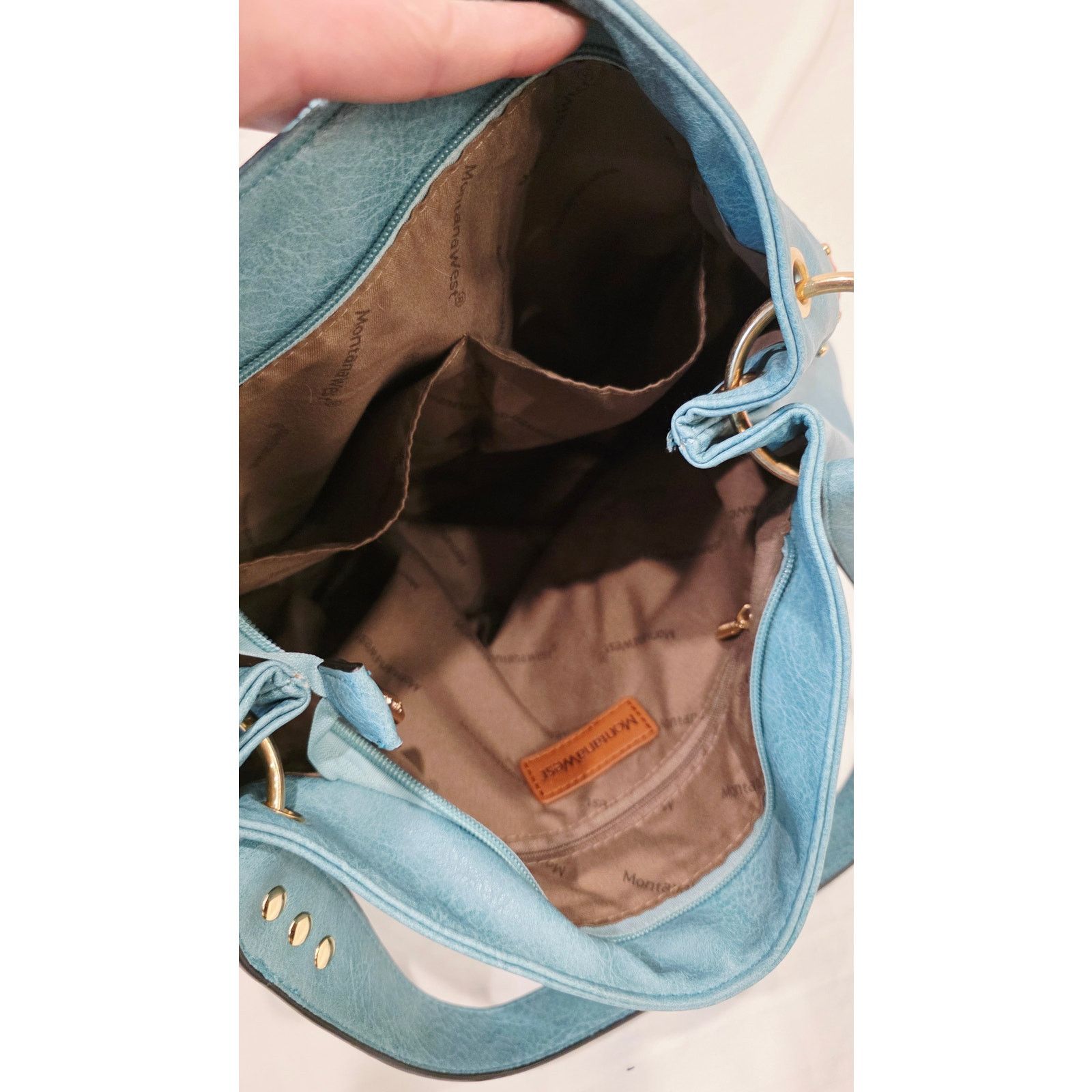 Other Montana West Brown, Orange & Turquoise Shoulder Purse Size ONE SIZE - 13 Thumbnail