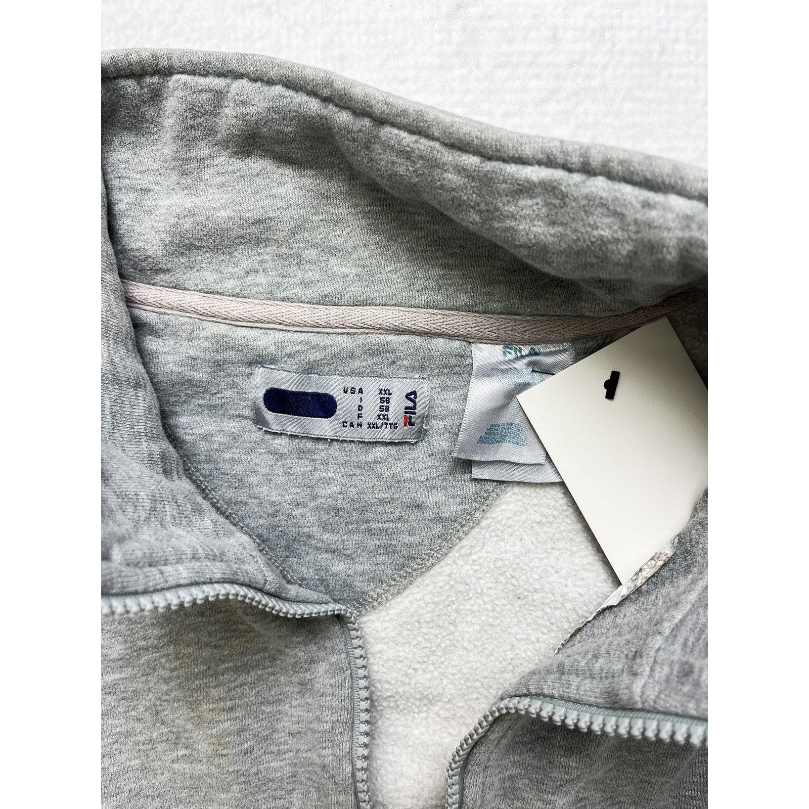 Fila Vintage 90s Fila Grey Regular 1/4 Zip Sweatshirt - Men's XL Size US XL / EU 56 / 4 - 3 Thumbnail