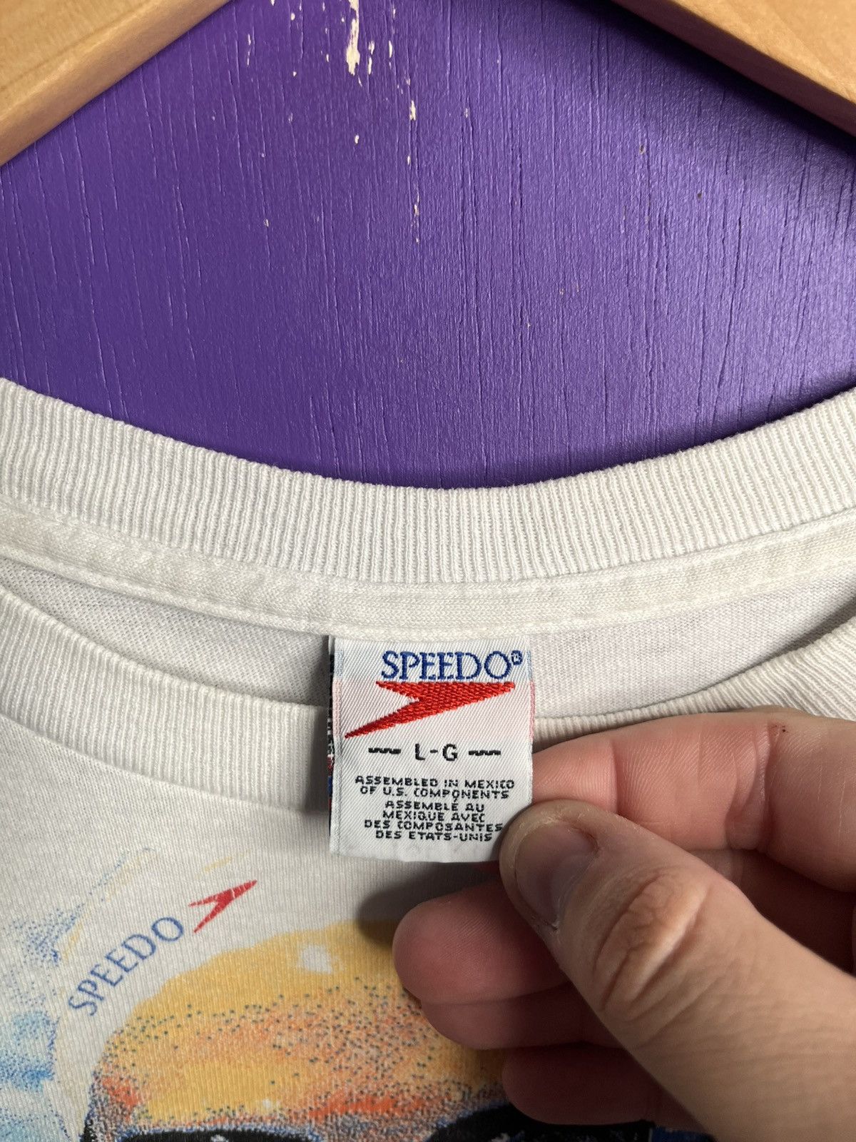 Speedo × Vintage Vintage 90s Speedo i think I can swimming AOP t-shirt Size US L / EU 52-54 / 3 - 4 Thumbnail