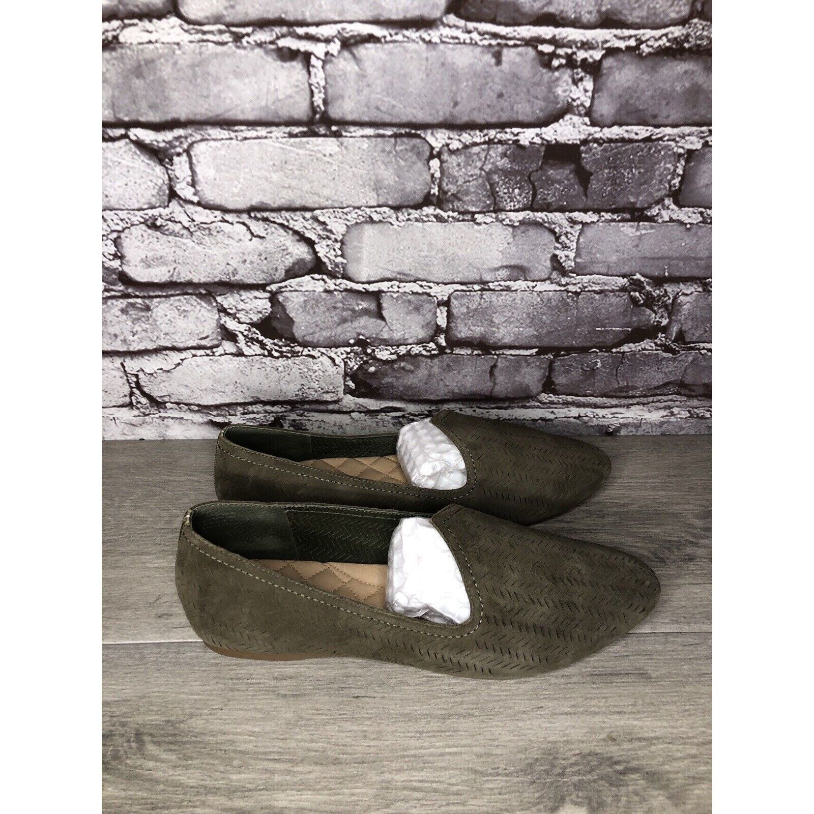 Sun Buddies Birdies Olive Green Suede Leather Comfort Loafer Flats Women Size US 10 / IT 40 - 14 Thumbnail