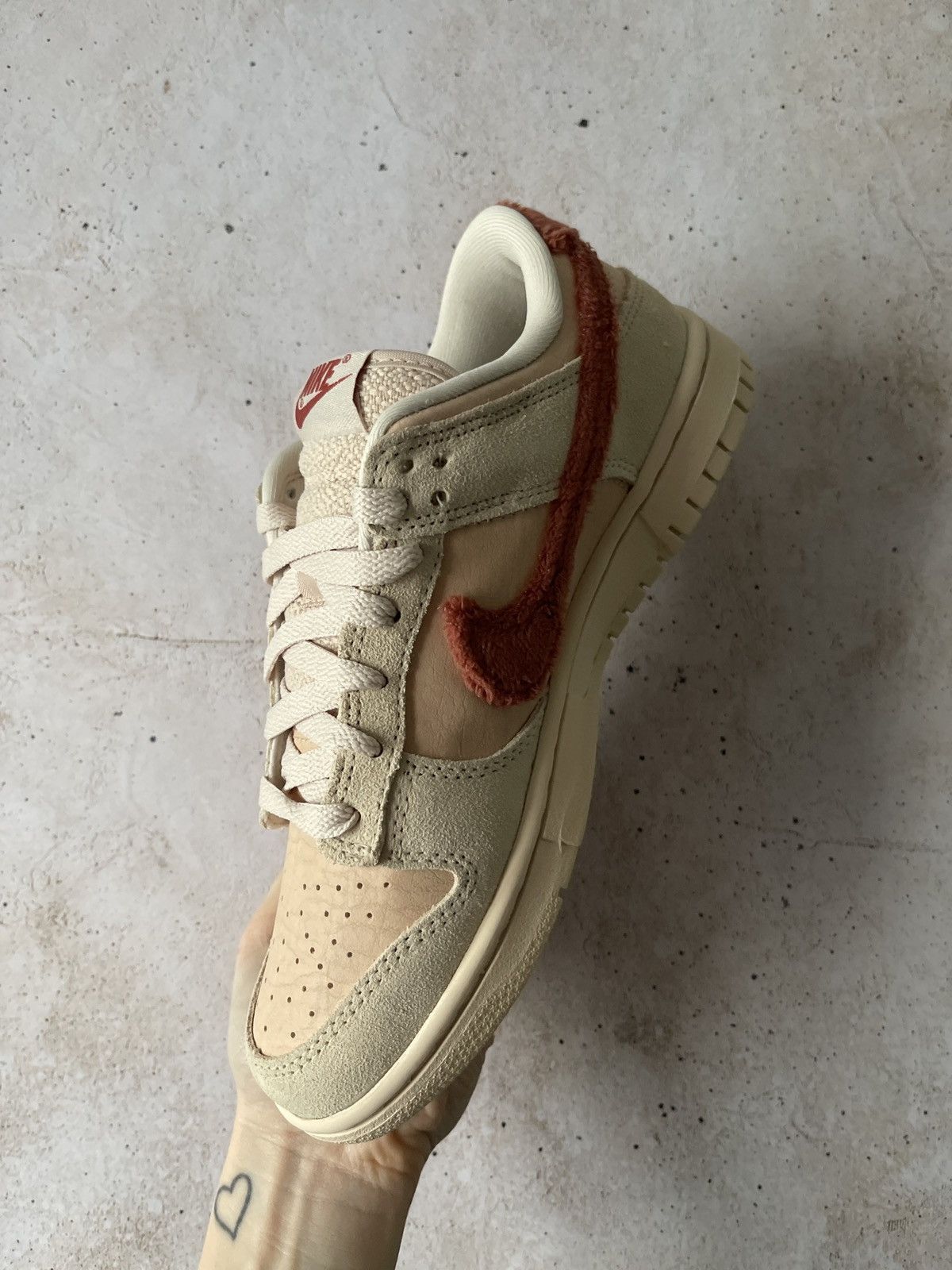 Nike Nike Dunk Low Terry Swoosh (Women's) cozy sneakers Size US 7 / IT 37 - 4 Thumbnail