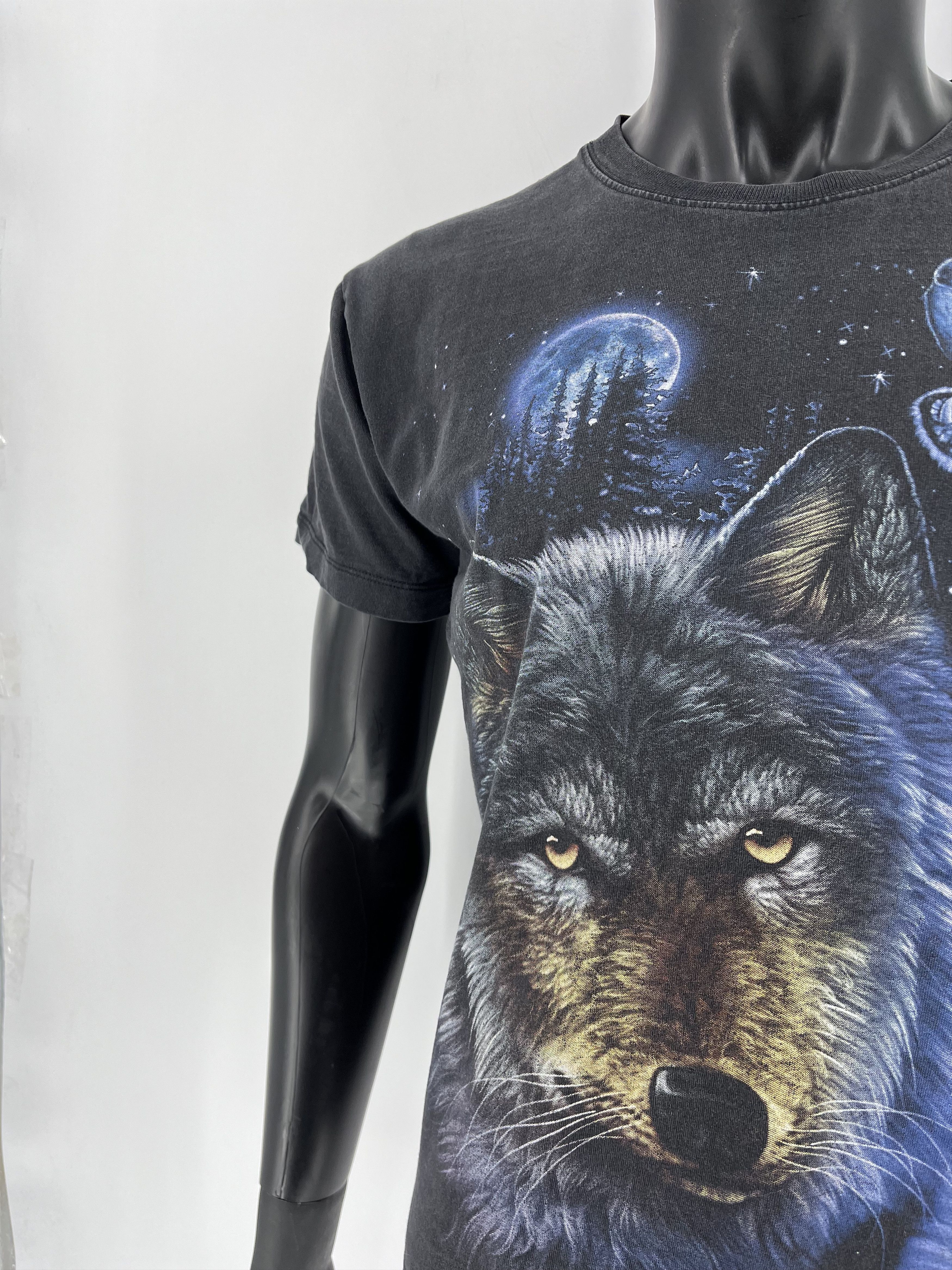 Vintage Vintage 90s Wolf Face Boxy Fit Tee WILD Dead Horror Print Size US M / EU 48-50 / 2 - 6 Thumbnail
