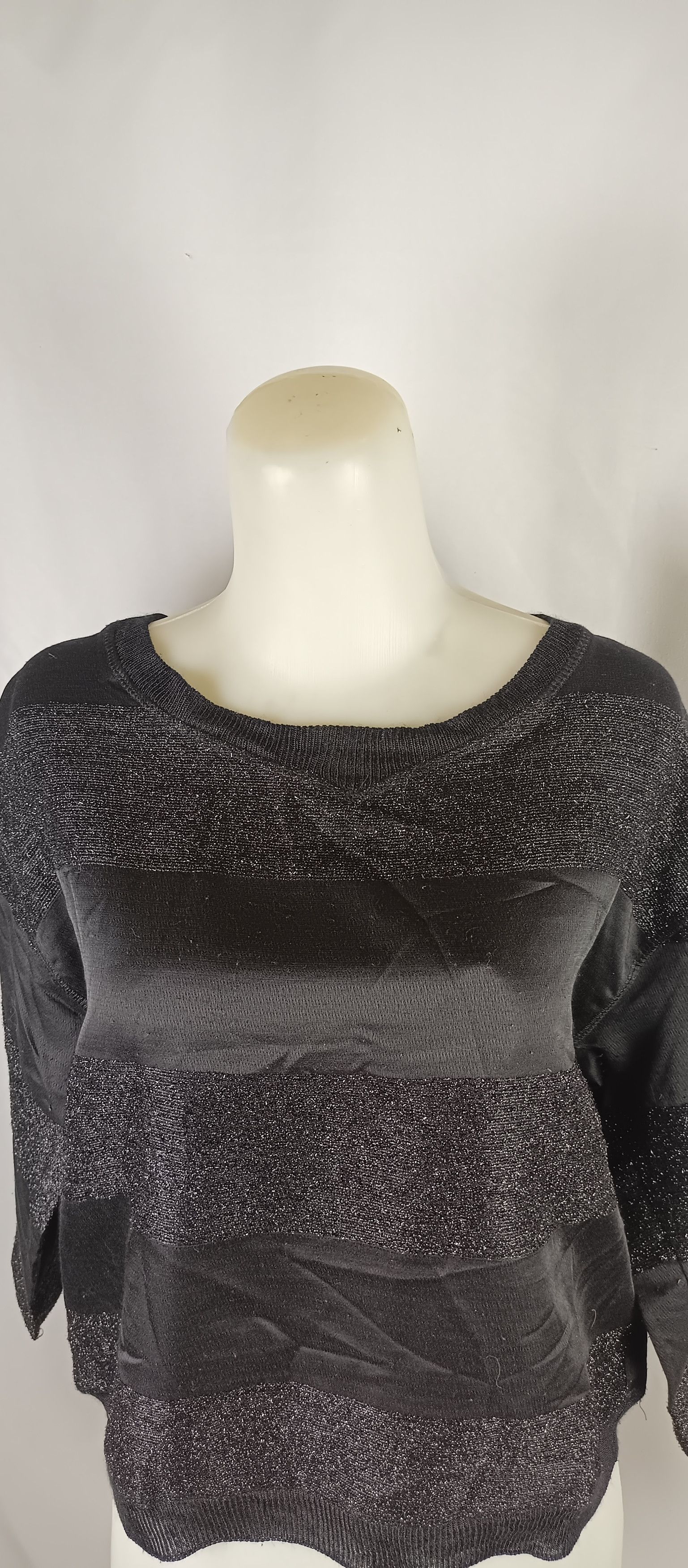 If Six Was Nine × Zara ZARA Stripped Glitter Women's Black Knitted Neck Size US L / EU 52-54 / 3 - 24 Thumbnail