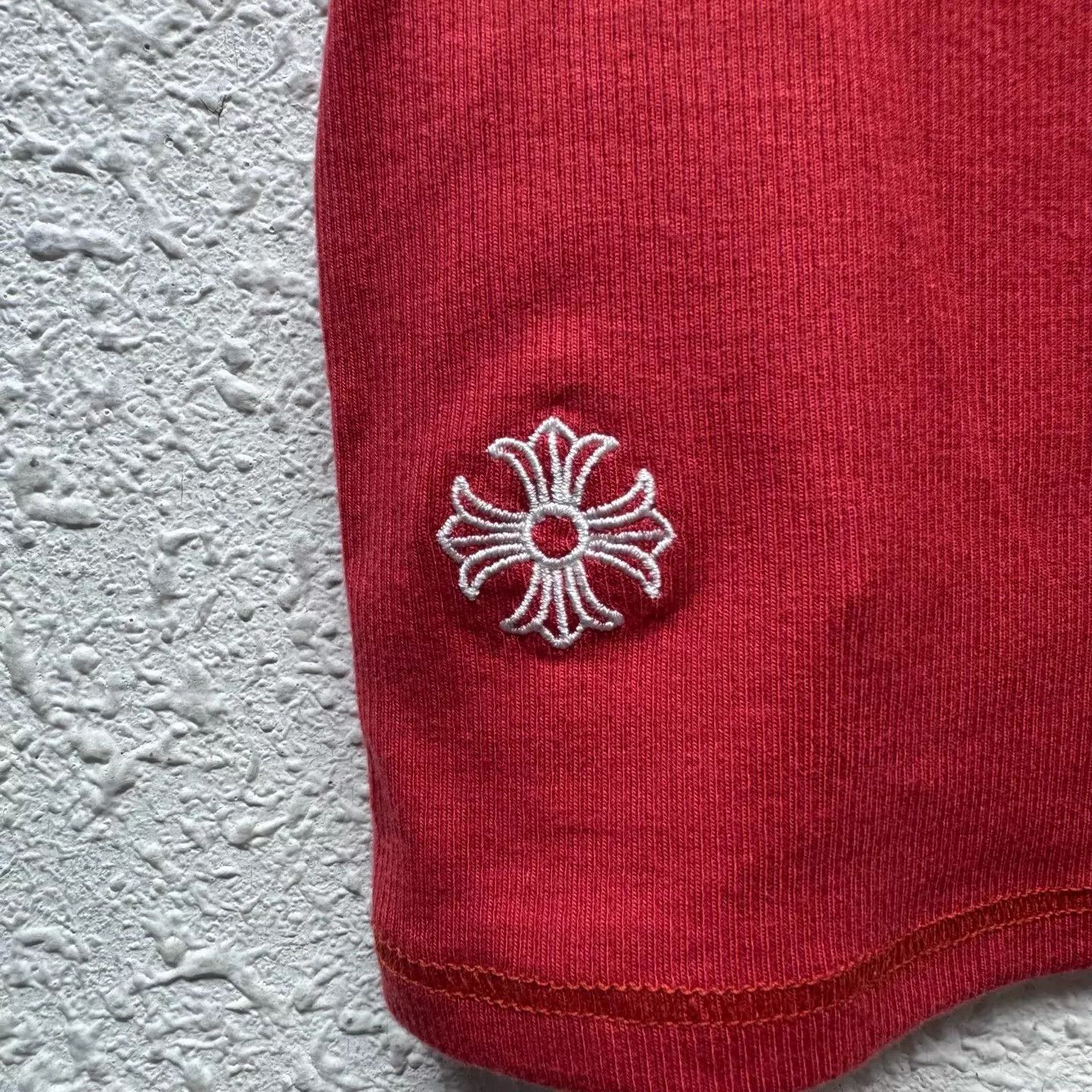 Chrome Hearts CH Red Embroidered Sanskrit Cross Knit Short Sleeve S Size S / US 4 / IT 40 - 3 Thumbnail