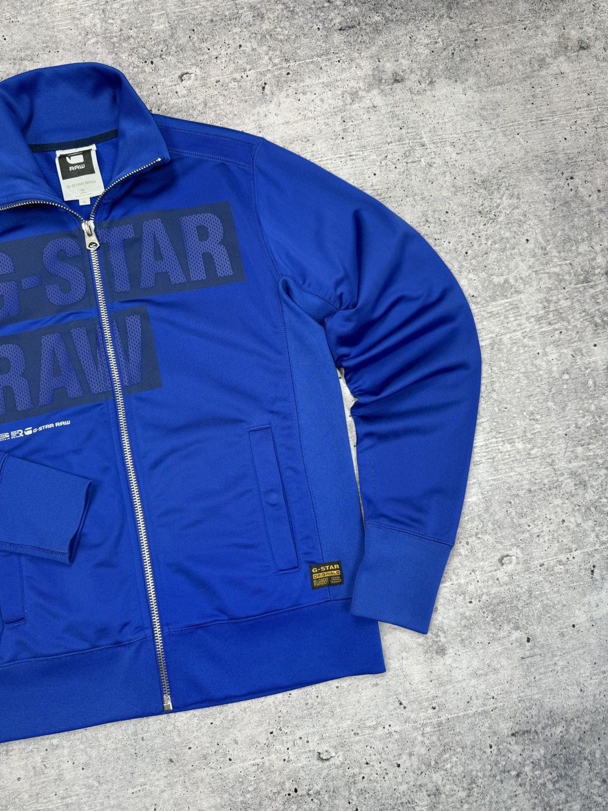 G-Star × Vintage Vintage G-Star Raw Blue Big Logo Y2K Full Zip Sweatshirt Size US M / EU 48-50 / 2 - 2 Thumbnail