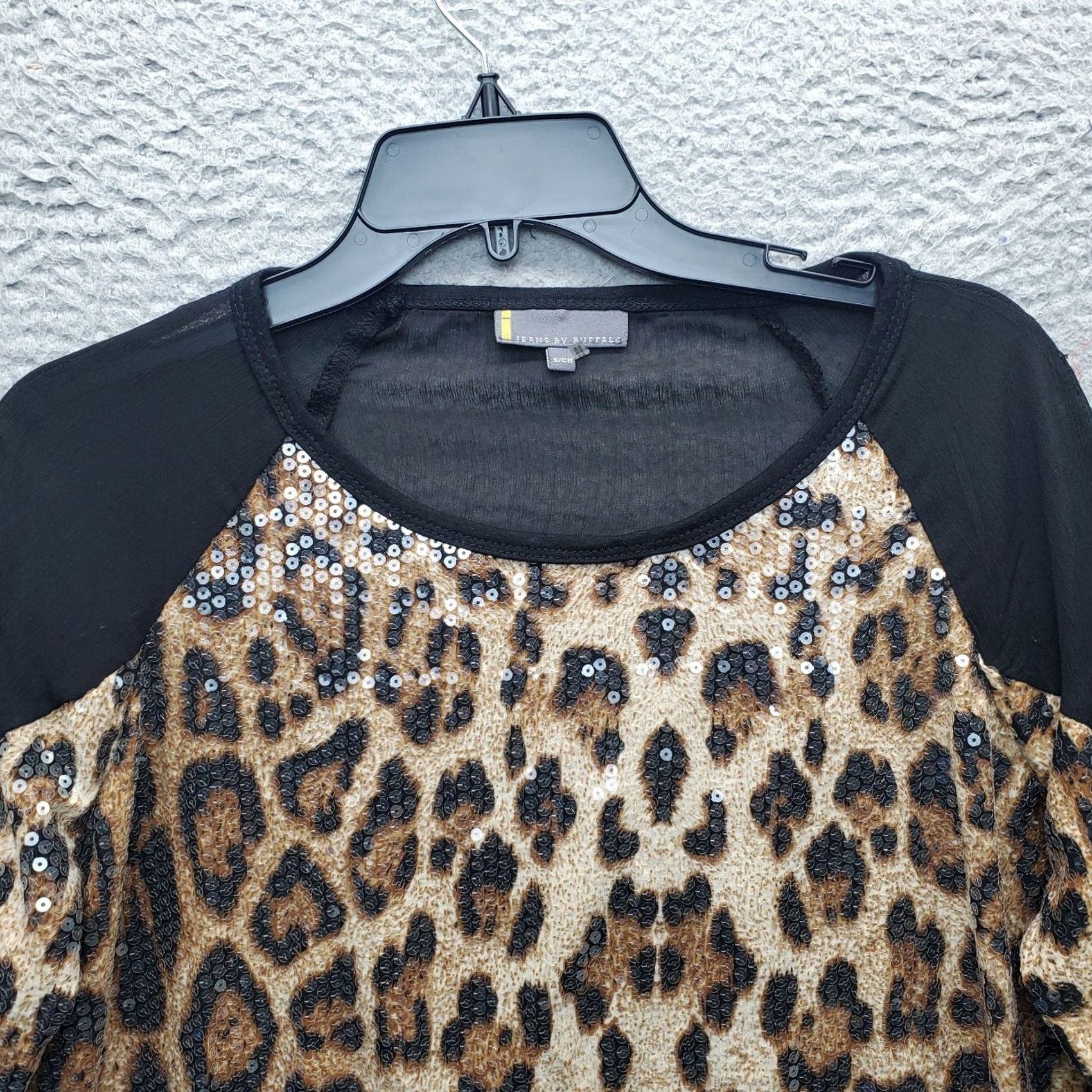 Vintage Buffalo Sweatshirt Womens S Multi Leopard Print Sequin Round Neck Casual Pullover Shirt Jacket? Size S / US 4 / IT 40 - 3 Thumbnail