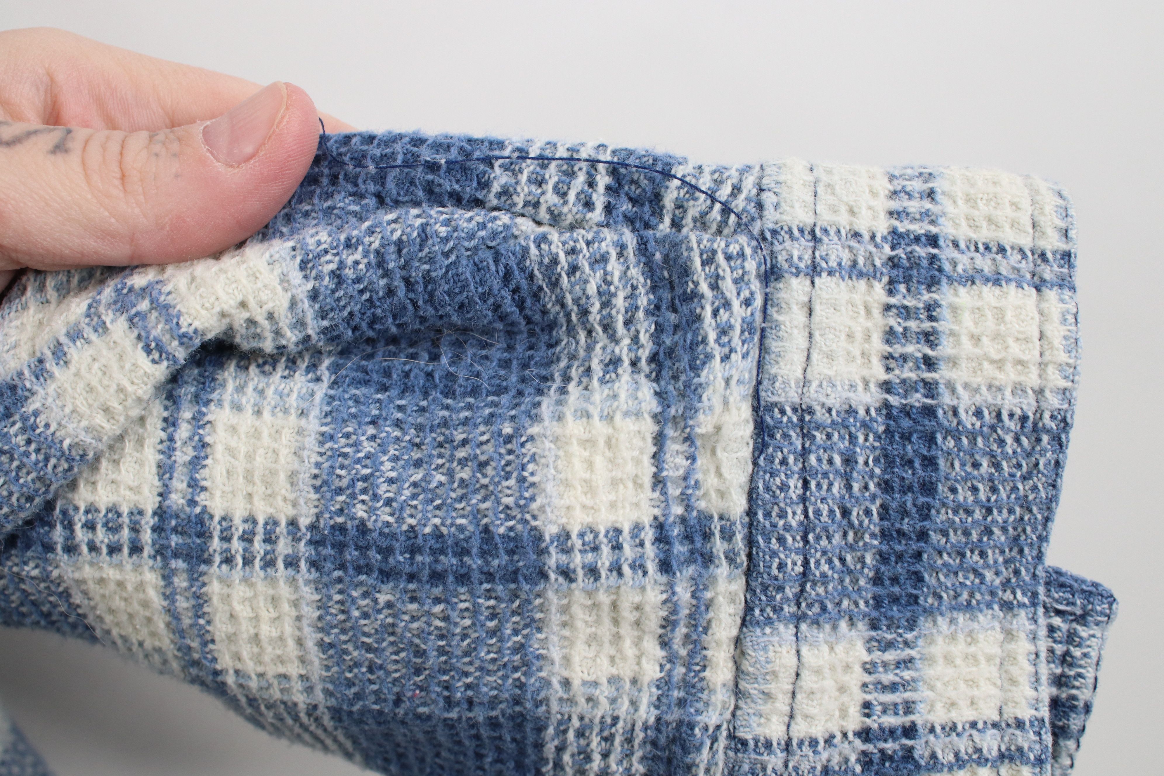 Vintage Vintage 90s Streetwear Knit Collared Button Shirt Plaid Size L / US 10 / IT 46 - 8 Thumbnail