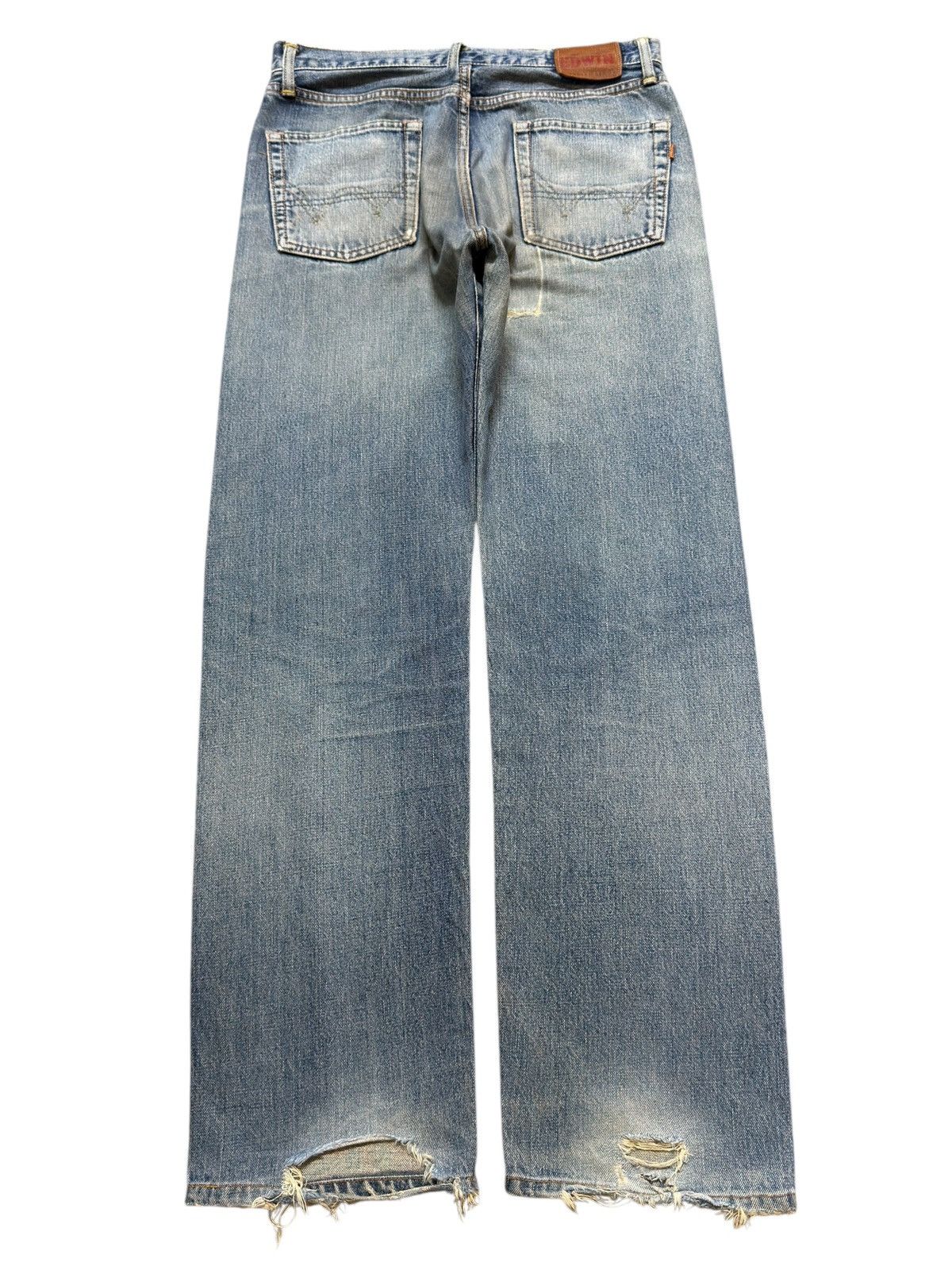 Vintage 90s Edwin 505xx Selvedge Blue Faded Wash Distressed