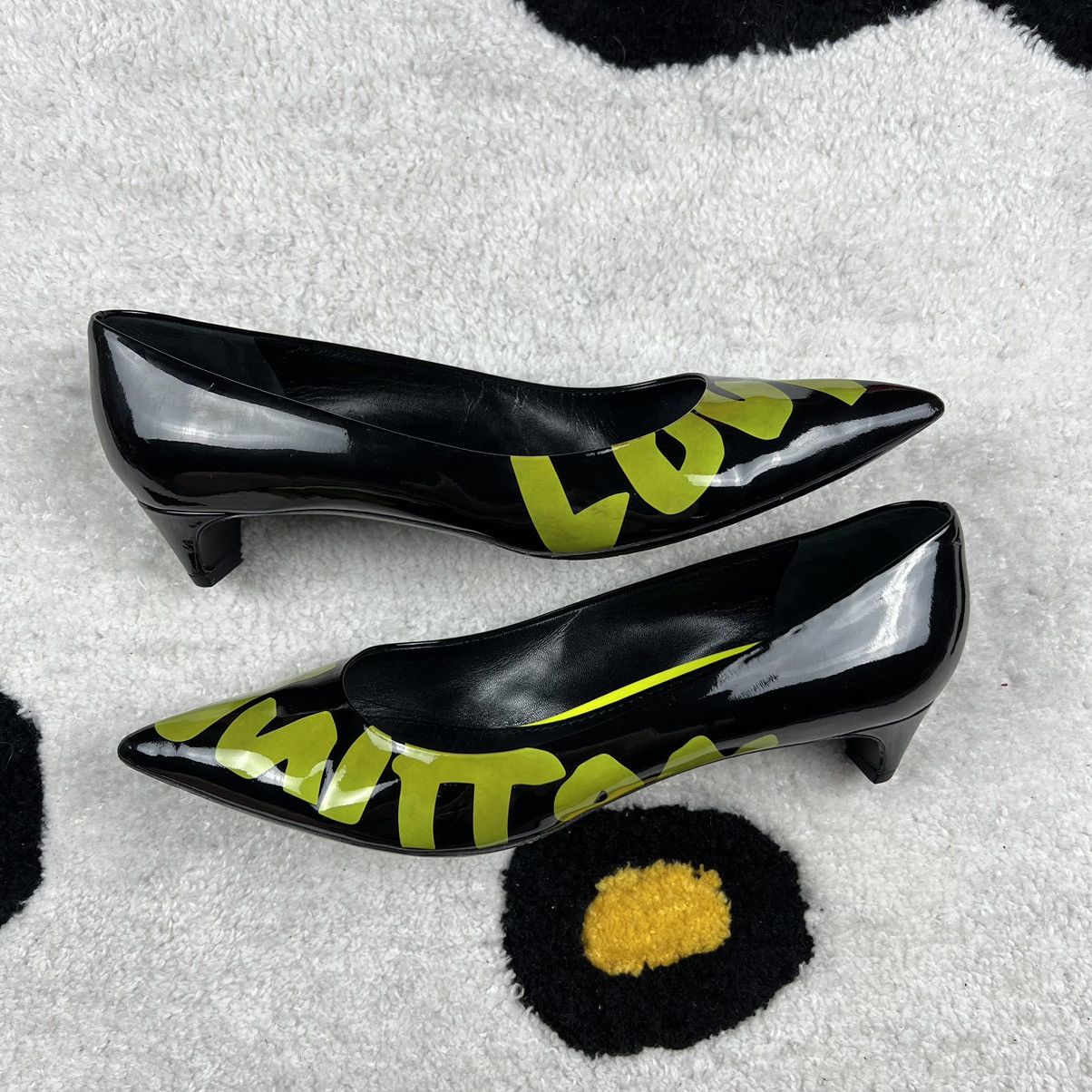 Louis Vuitton Stephen Sprouse Graffiti Patent Leather Pumps Shoes in Black, Women's (Size 10)