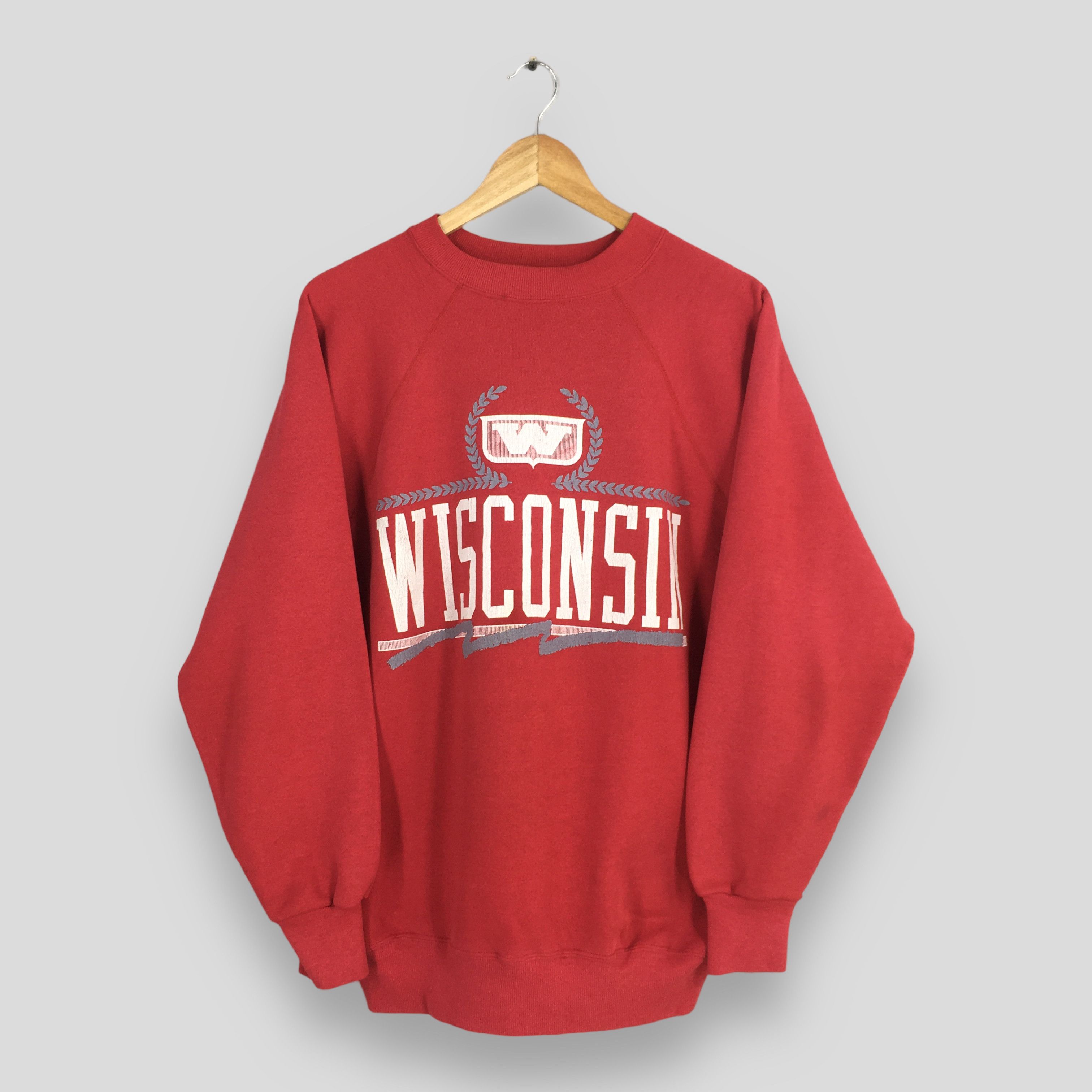 Other Vintage 90s University Of Wisconsin Red Sweatshirt XLarge Size US XL / EU 56 / 4 - 1 Thumbnail