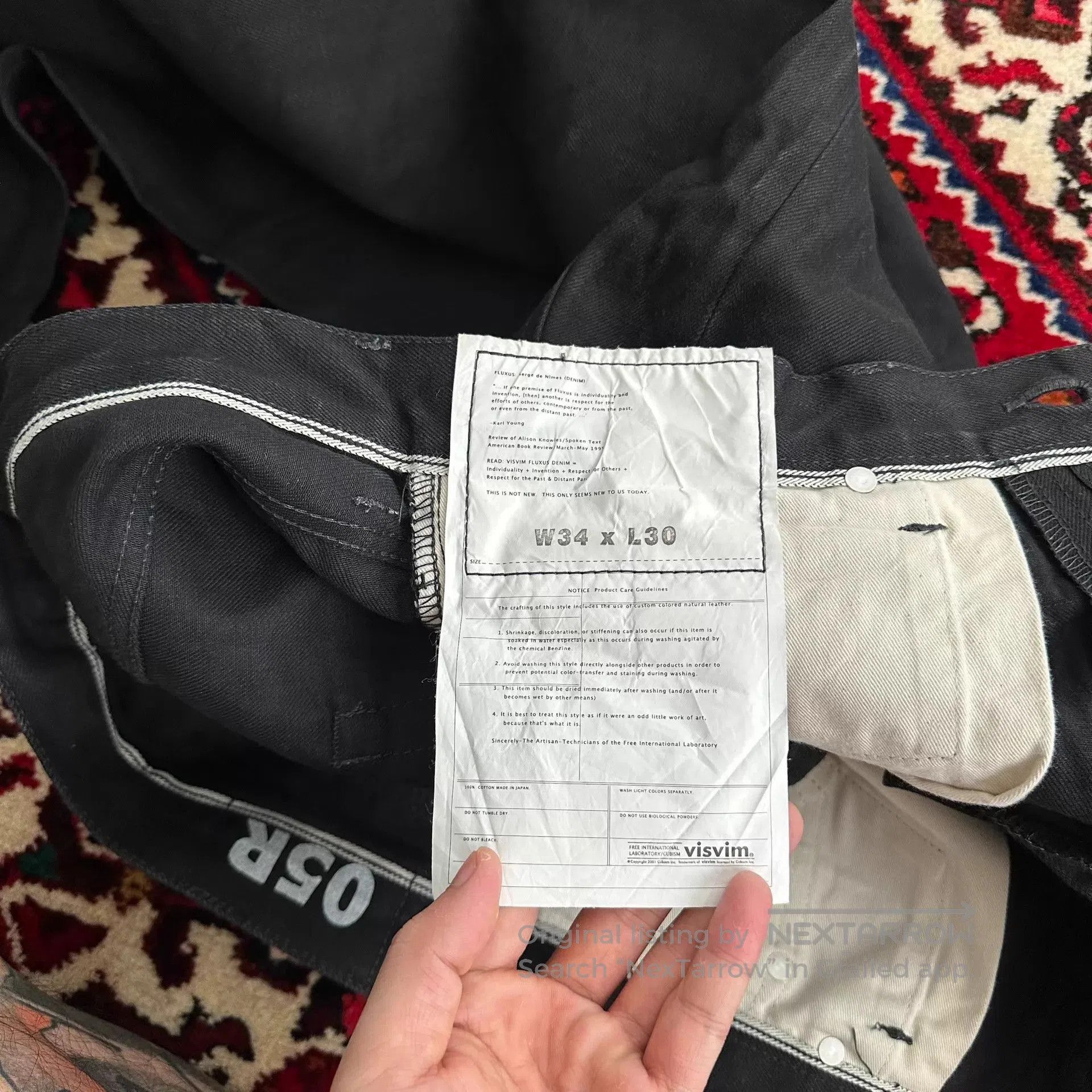 Visvim Black Denim Pants - Size 34. Size US 34 / EU 50 - 8 Thumbnail