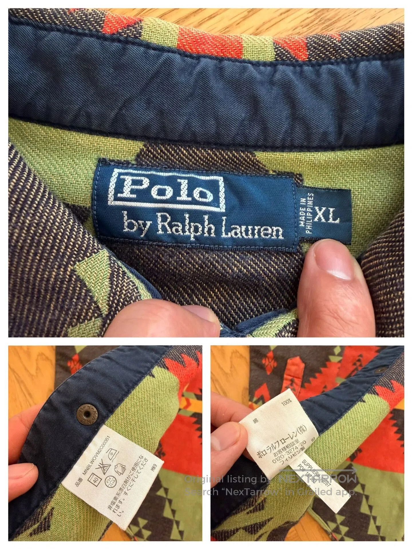 RLX Ralph Lauren Vintage Thick Southwestern Outdoor Shirt. Size US XL / EU 56 / 4 - 9 Thumbnail