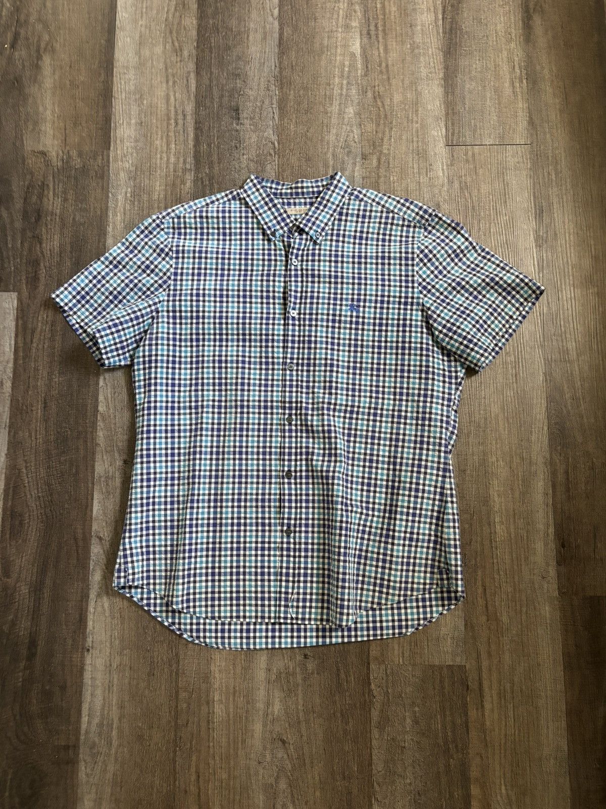 Burberry Burberry Brit Seersucker Plaid Short Sleeve Button Up Size US XL / EU 56 / 4 - 1 Thumbnail