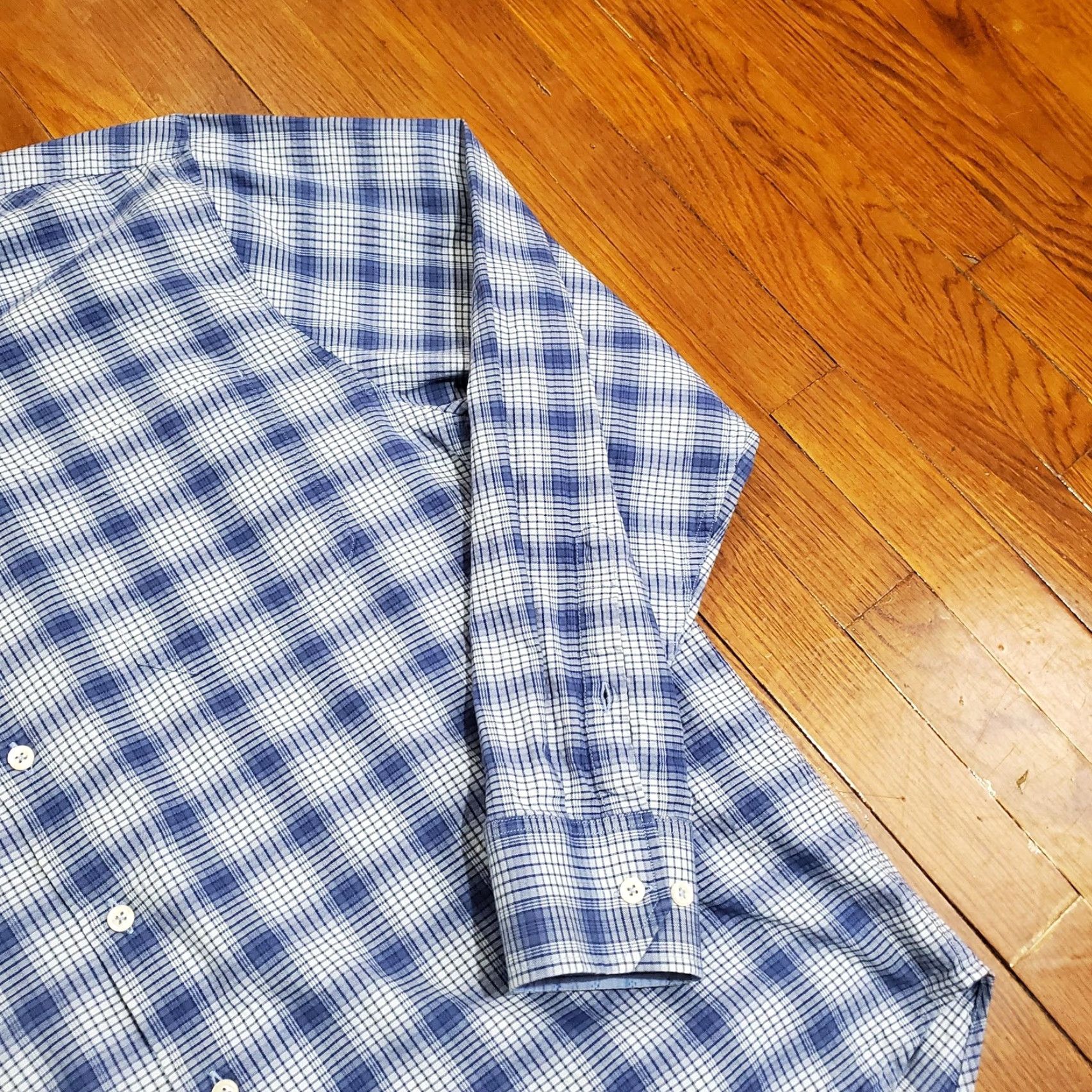 Tommy Bahama Tommy Bahama Shirt Mens XL Blue Check Silk Stretch Long Sleeve Button Front - Button-Down Collar - Regular Fit Size US XL / EU 56 / 4 - 3 Thumbnail