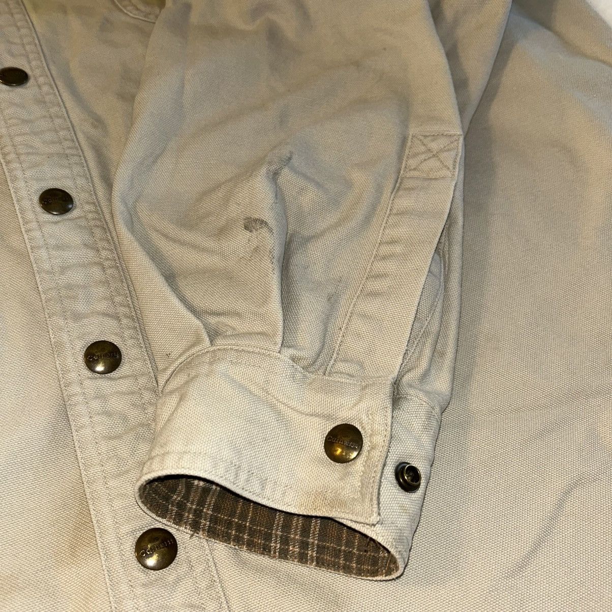 Carhartt Carhartt vintage tan canvas shacket flannel lined L Tall Size US L / EU 52-54 / 3 - 11 Thumbnail