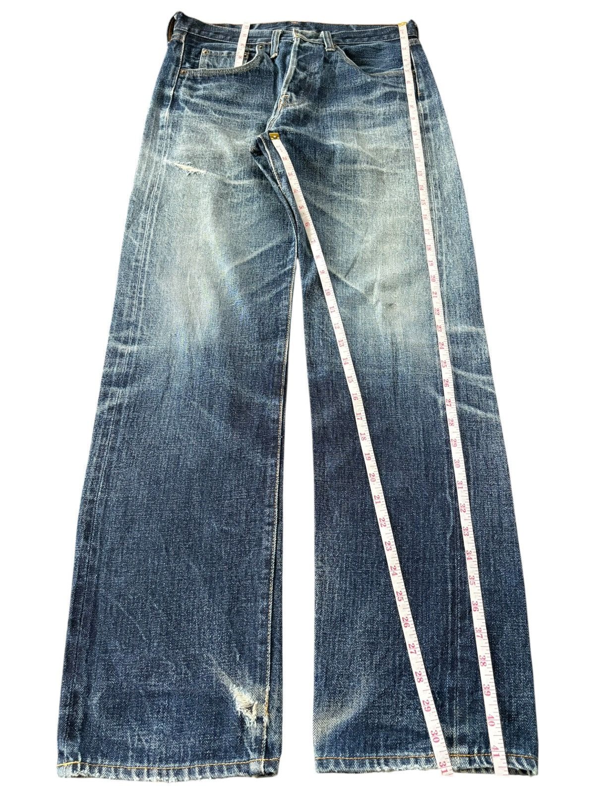 Denime Vintage 90s Denime Selvedge Faded Distress Loose Jeans Size US 30 / EU 46 - 7 Thumbnail