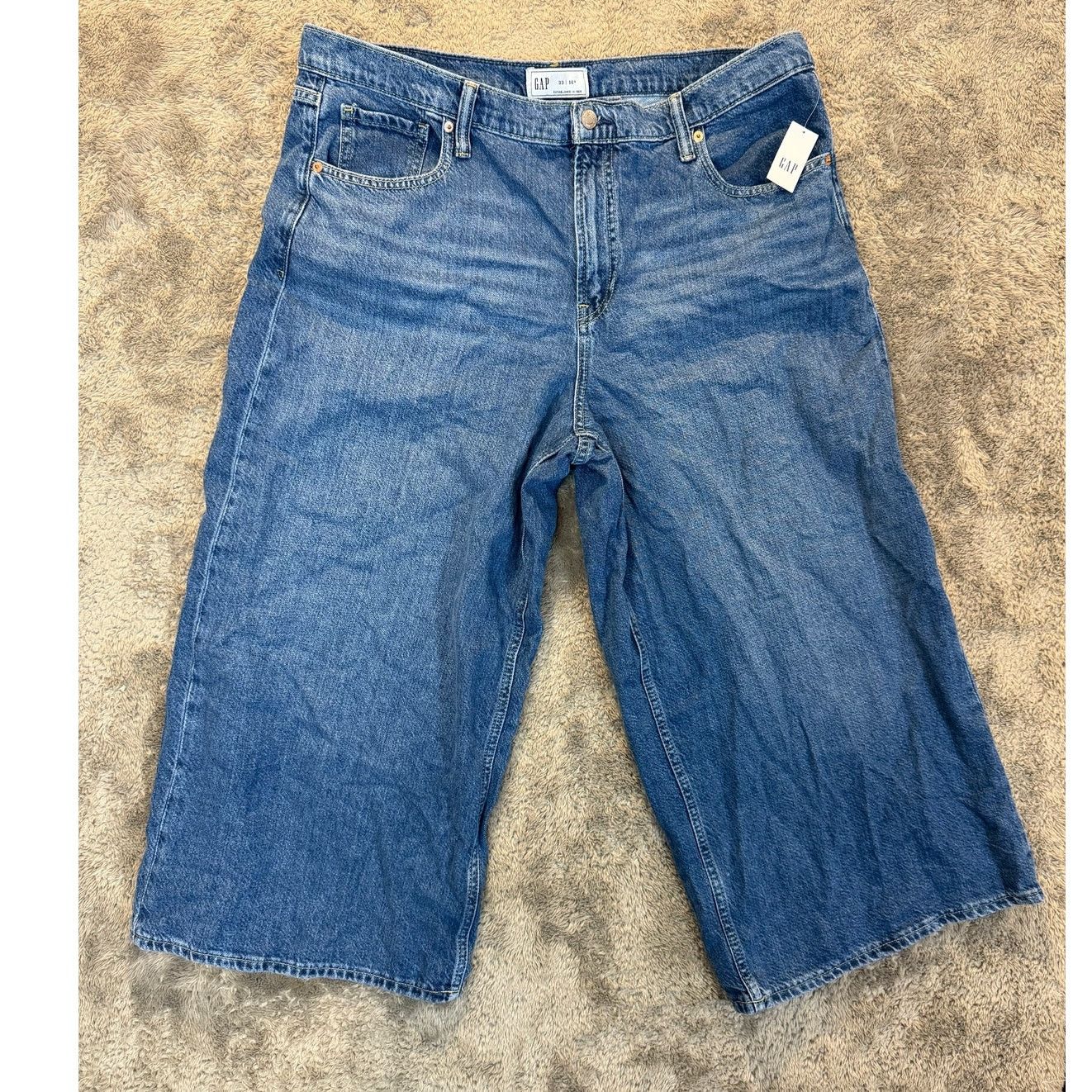 Gap NWT Gap Mid Rise UltraSoft Baggy Crop Jeans Wide Leg 33 16 Size 38" / US 16 / IT 52 - 1 Thumbnail