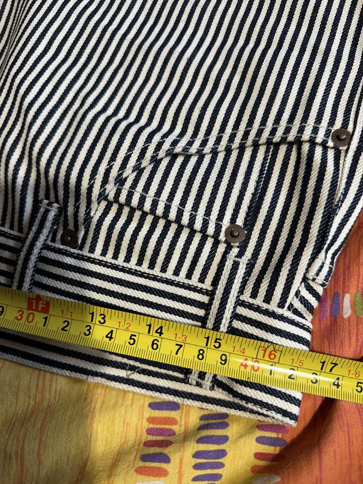 Celine [30fits31] Celine hickory striped flared jeans Size US 31 - 20 Thumbnail
