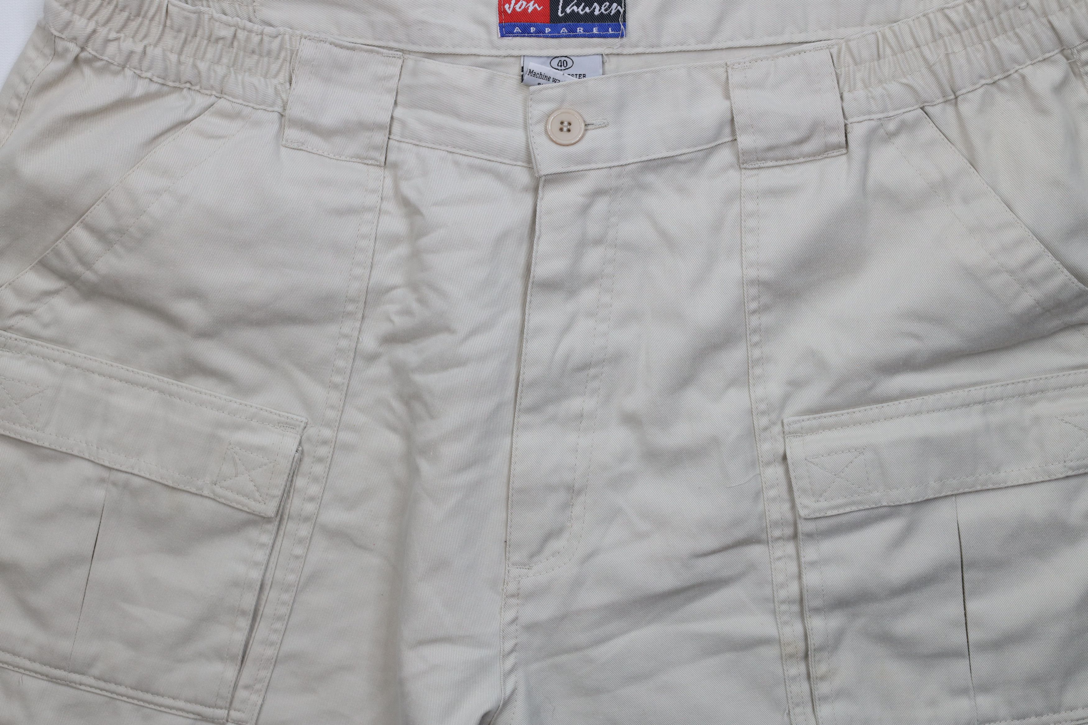 Vintage Vintage 90s Streetwear Knee Trekking Cargo Shorts Beige Size US 40 / EU 56 - 3 Thumbnail