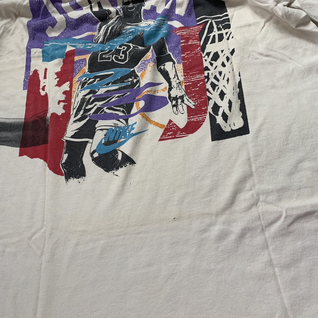 Jordan Brand Rare vintage tee Nike x Jordan Big Logo 1990 Size US XL / EU 56 / 4 - 5 Thumbnail