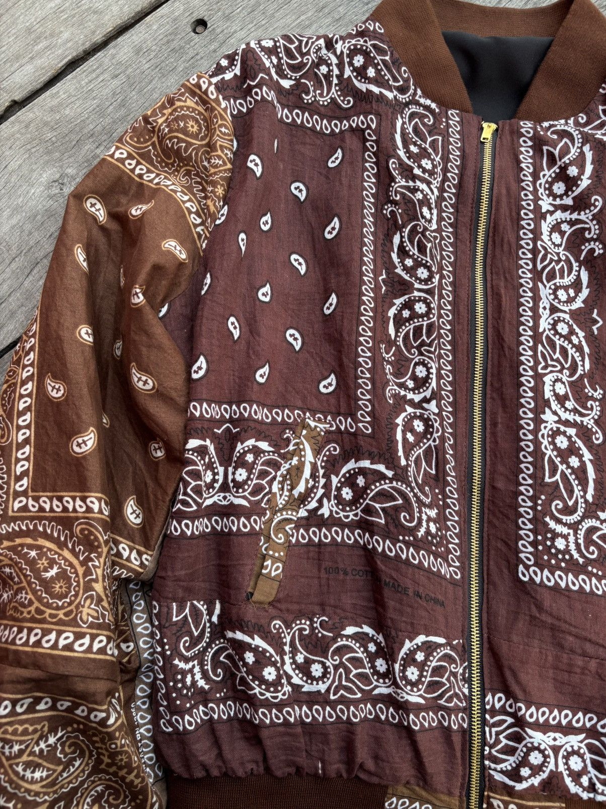 Handmade Bandana Brown Custom Made Jacket Size US L / EU 52-54 / 3 - 3 Thumbnail