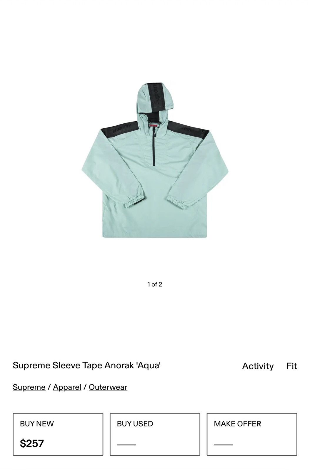 Supreme Supreme sleeve tape anorak Size US M / EU 48-50 / 2 - 6 Thumbnail