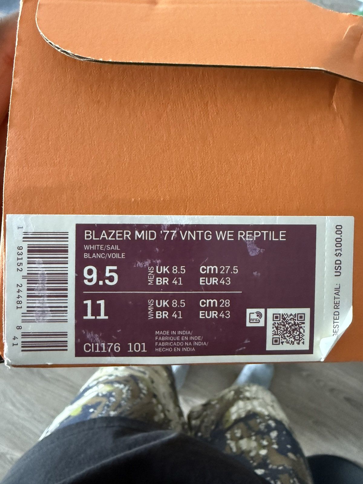 Nike Blazer mid 77 VNTG REPTILE Size US 9.5 / EU 42-43 - 5 Thumbnail