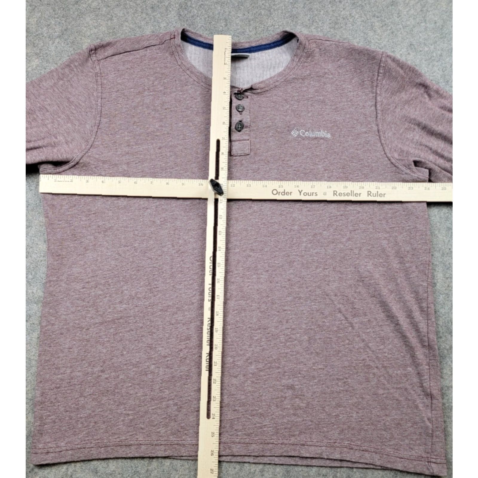 Vintage Columbia Henley Shirt Mens XL Purple Knit Long Sleeve Outdoor Casual Regular Fit Size US XL / EU 56 / 4 - 7 Thumbnail
