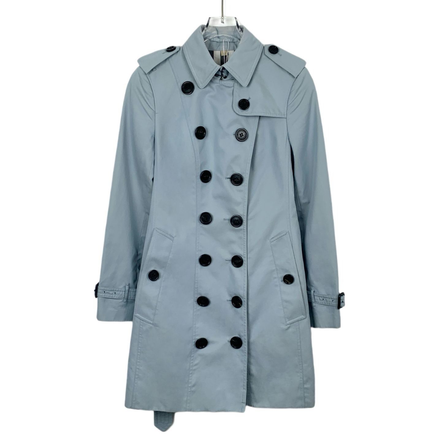 Burberry H9258 Womens Double-Breasted Light Blue Trench Coat With Bel Size S / US 4 / IT 40 - 1 Thumbnail