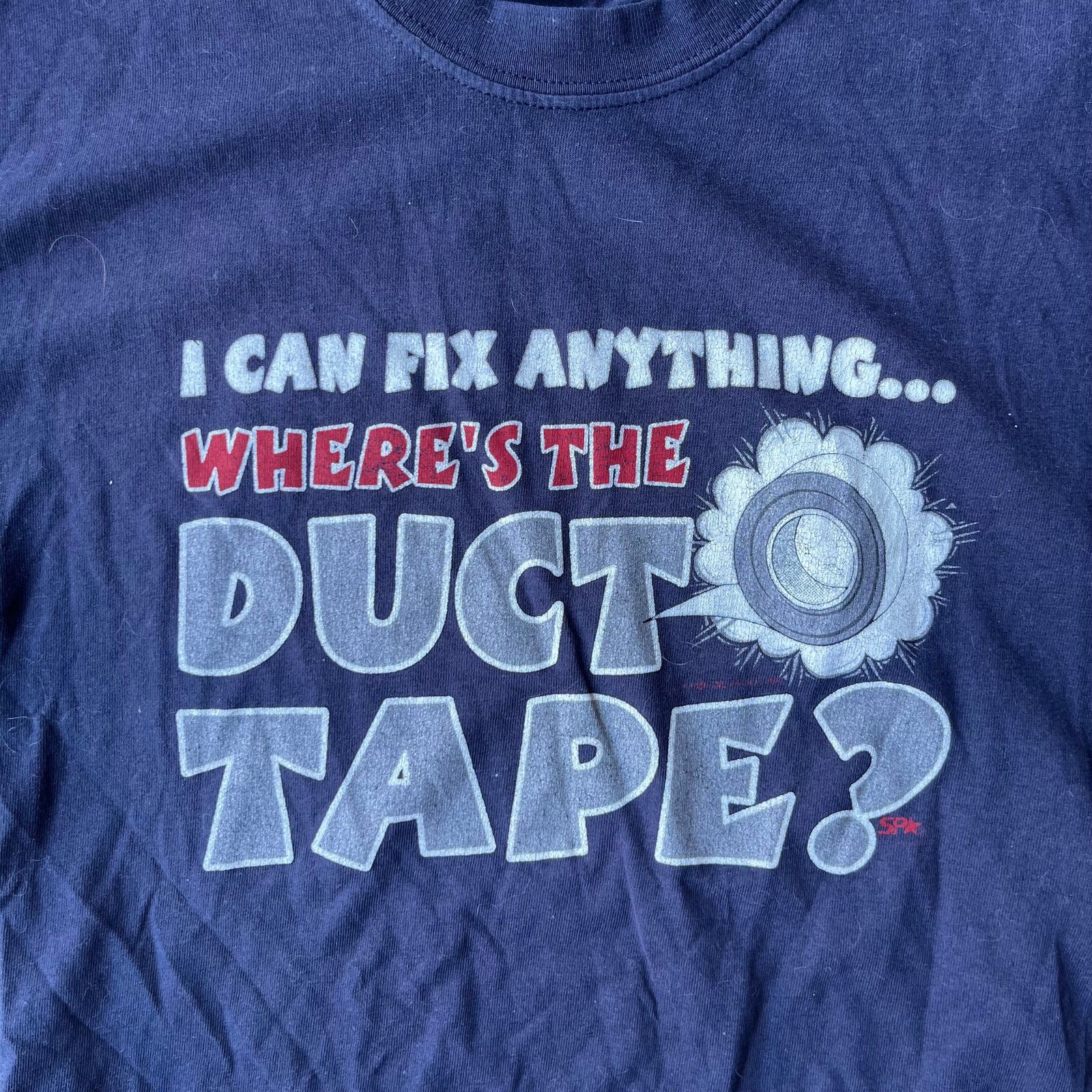 Vintage VINTAGE DUCT TAPE FUNNY FIX ANYTHING SHIRT LARGE NAVY BLUE Size US L / EU 52-54 / 3 - 5 Thumbnail