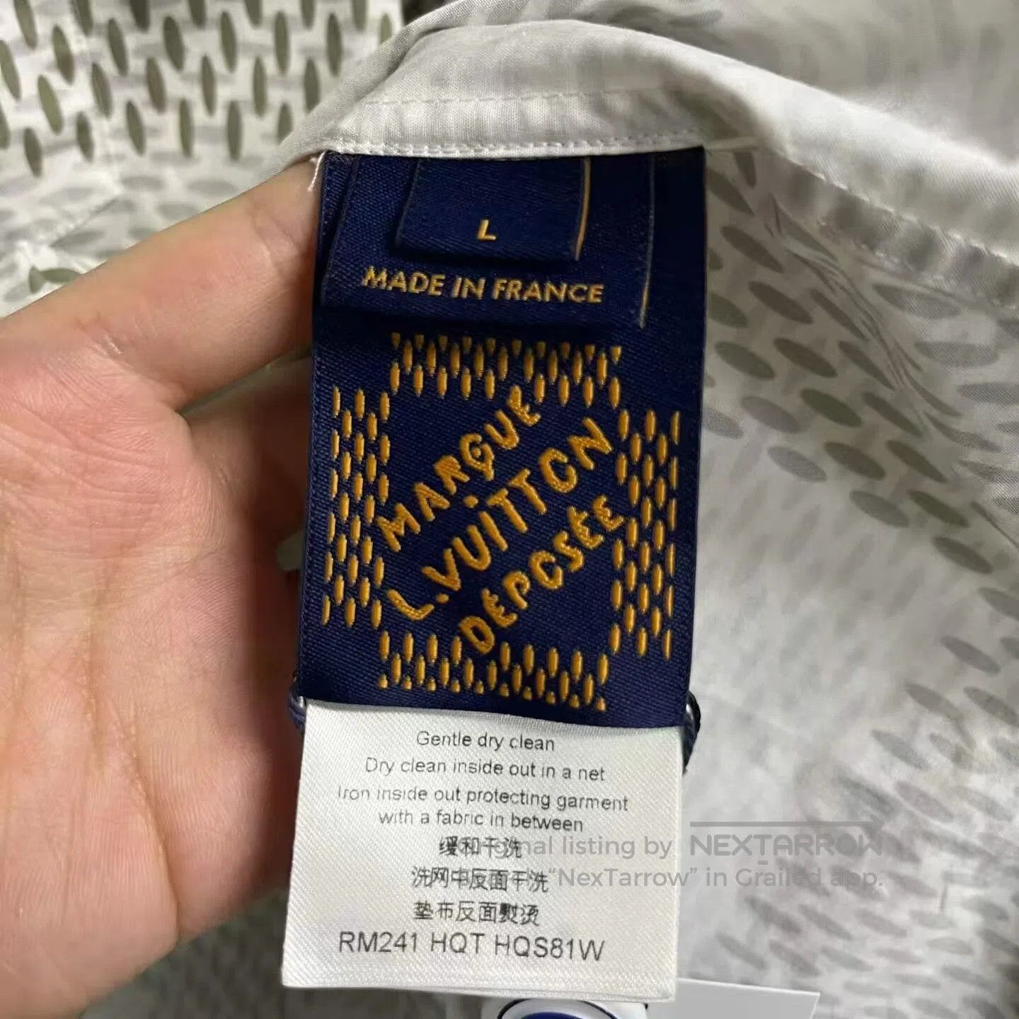 Louis Vuitton Louis Vuitton Gray checkered letter-printed square-neck ca Size US L / EU 52-54 / 3 - 3 Thumbnail