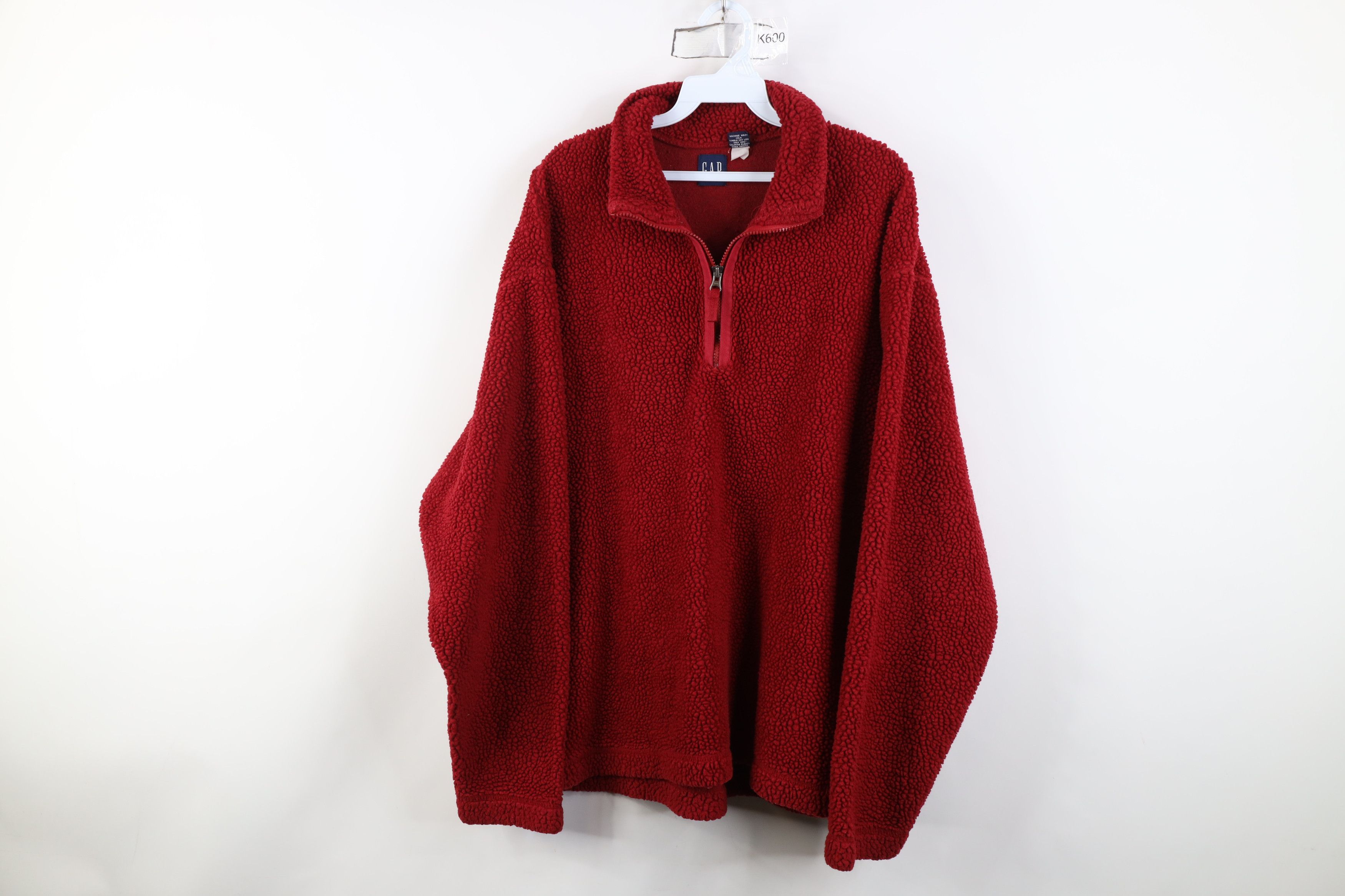Gap Vintage 90s Gap 1/4 Quarter Half Zip Pullover Sweater Red Size US L / EU 52-54 / 3 - 1 Thumbnail
