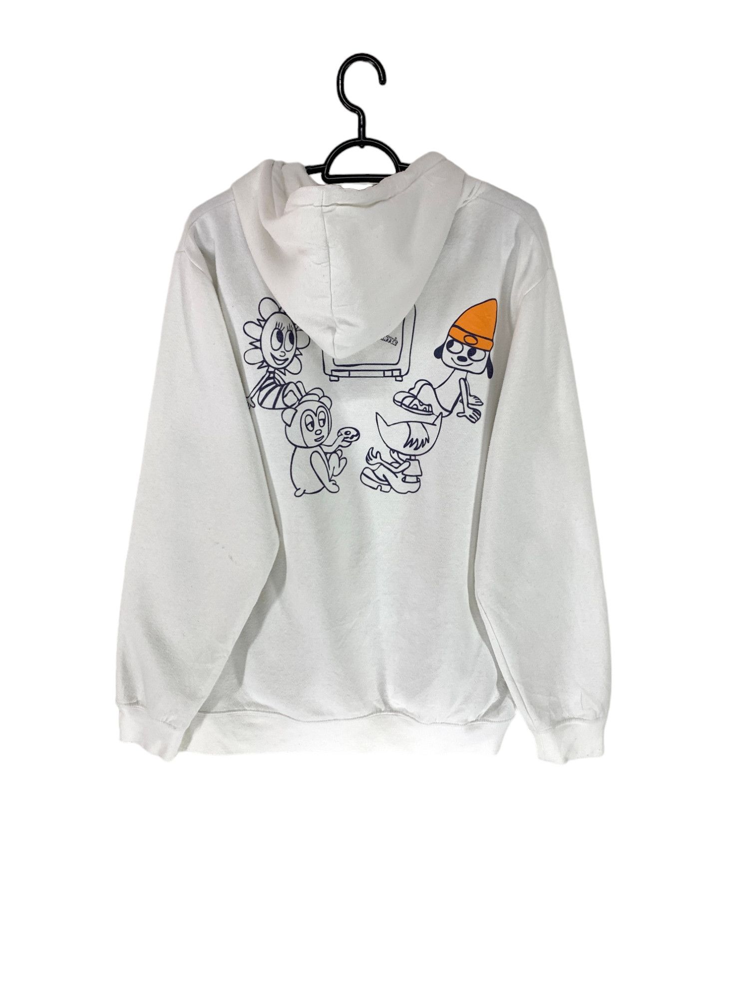 image of Playstation x Vintage 2000S Parappa The Rapper Gaming Hoodies Sweatshirt in White (Size Large)