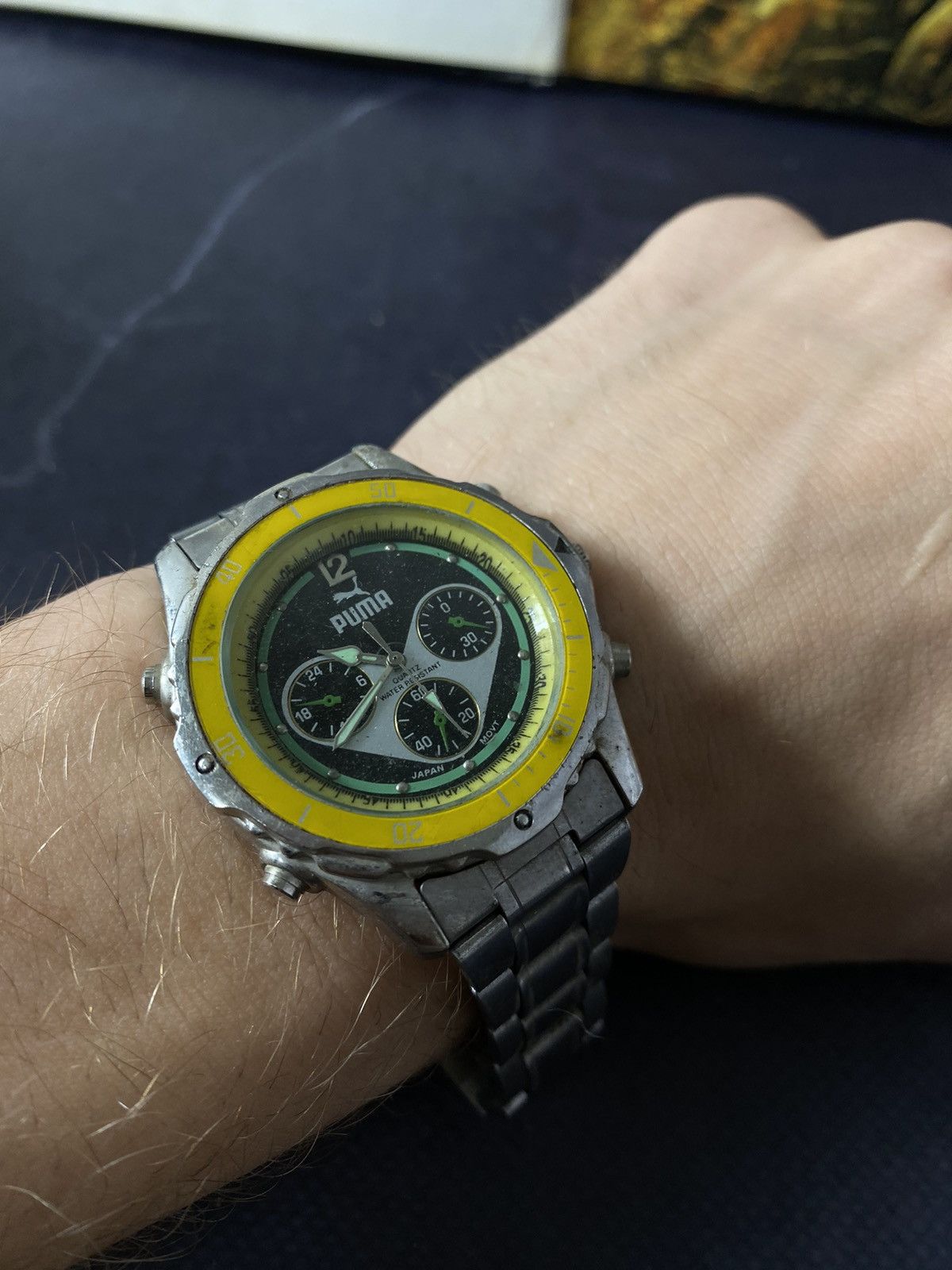 Jewelry Vintage Puma Watch with Vibrant Yellow Bezel Size ONE SIZE - 2 Thumbnail