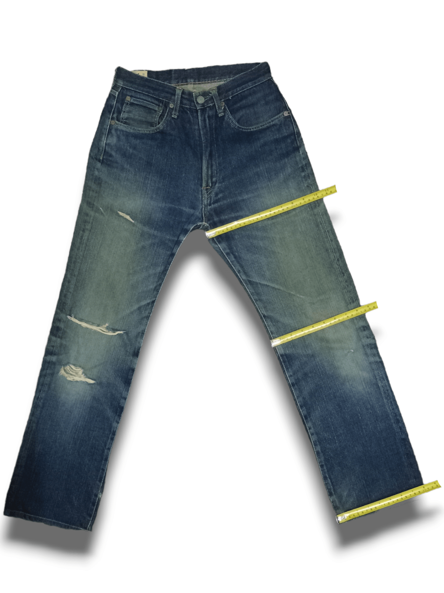 45rpm Vintage Japanese 45Rpm Mud Wash Distressed Loose Jeans Size US 26 / EU 42 - 12 Thumbnail