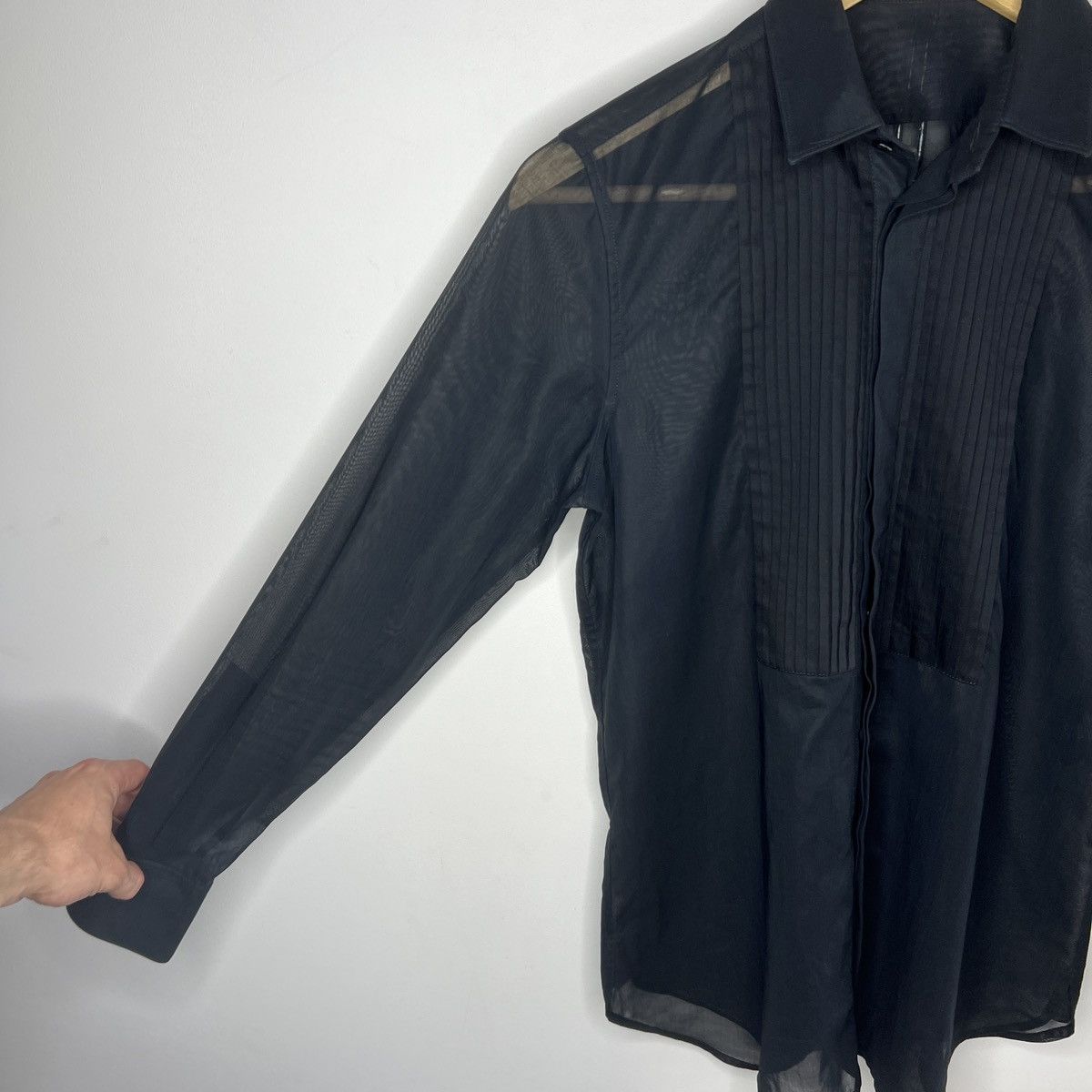 Saint Laurent Paris Saint Laurent Classic Black Transparent Shirt Avant Garde Size US S / EU 44-46 / 1 - 5 Thumbnail