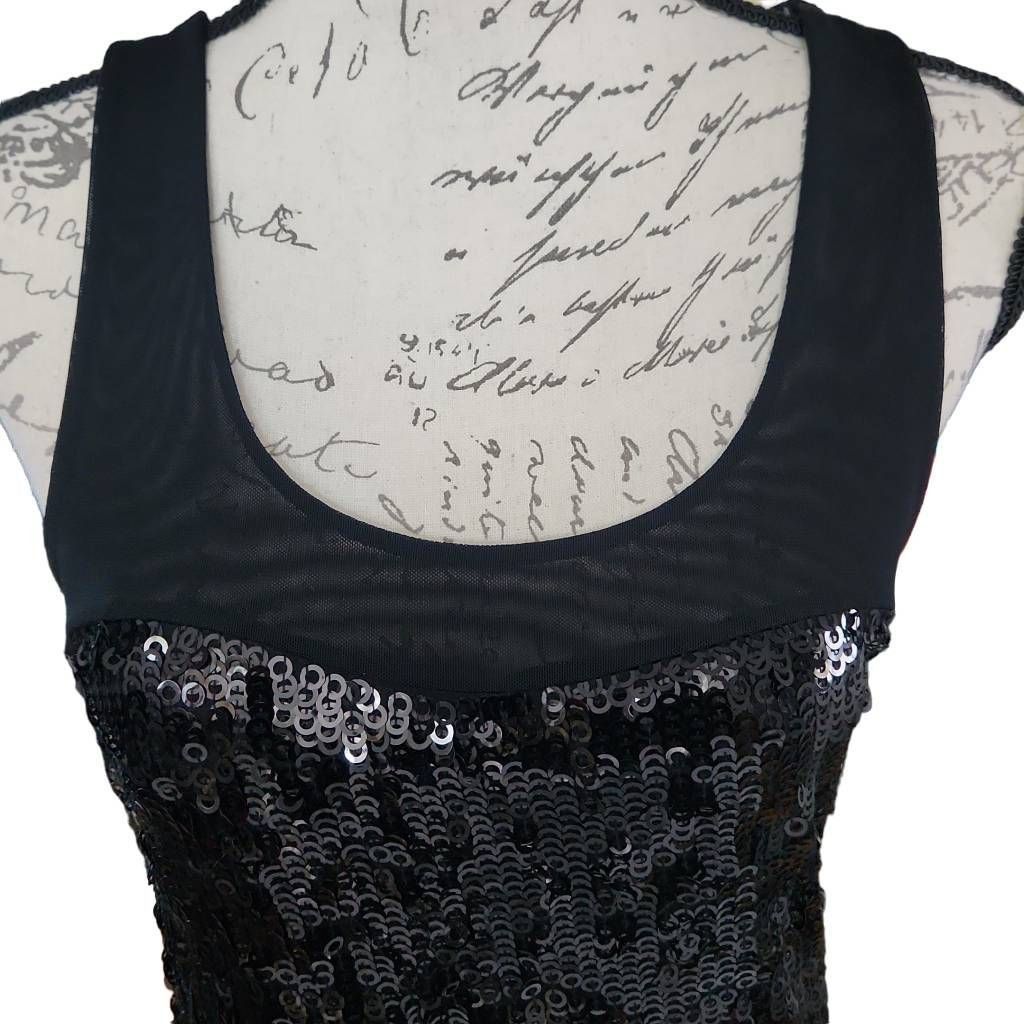 Express Express Women's Size Small Black Sequin Mini Tank Dress Size S / US 4 / IT 40 - 3 Thumbnail