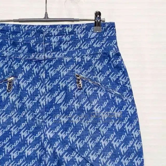 Fendi FENDI SS22 Logo Print High-Waist Shorts. Size 39" - 3 Thumbnail