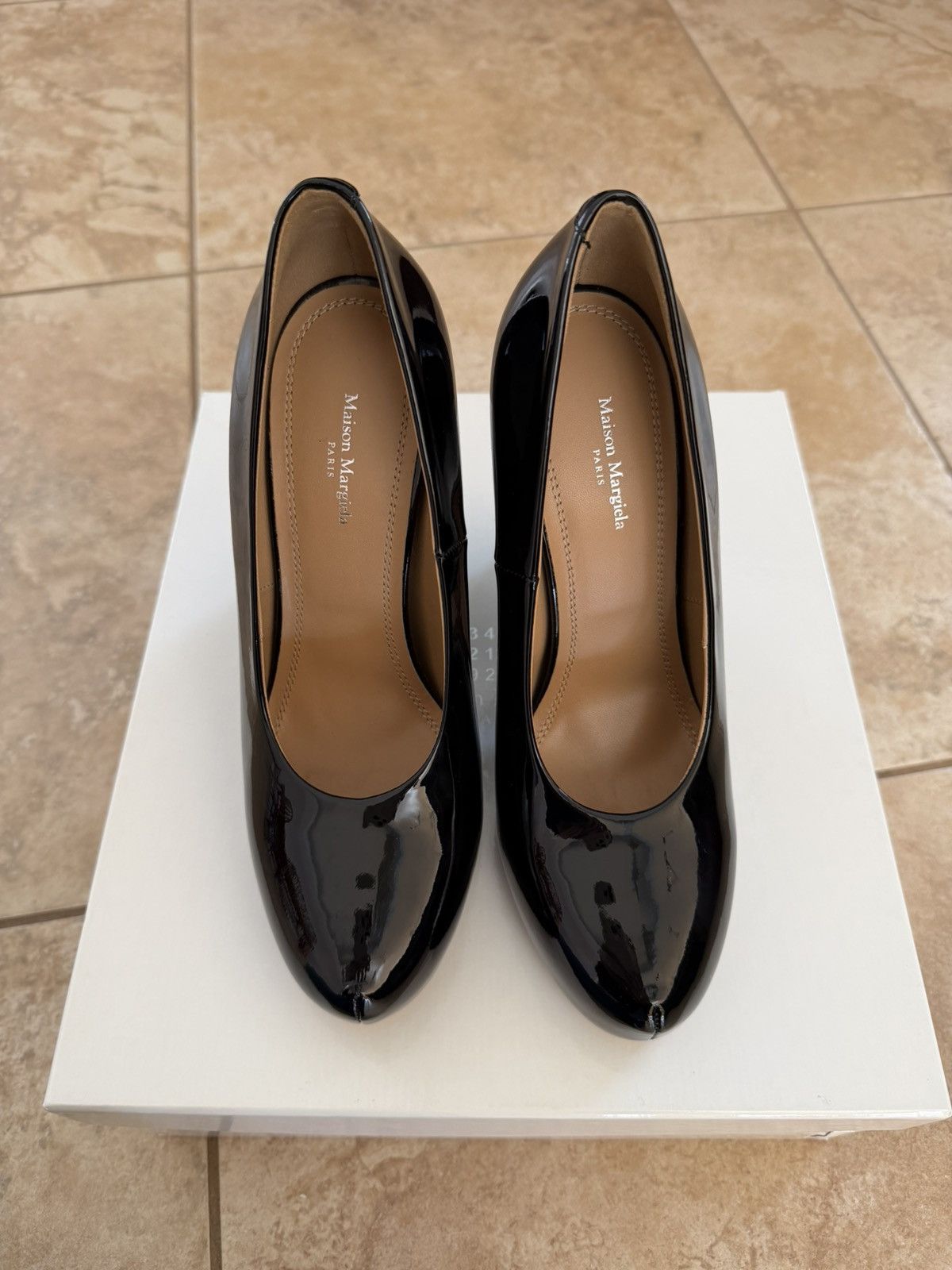 Maison Margiela Black Patent Leather Platform Heels Size US 8 / IT 38 - 7 Thumbnail