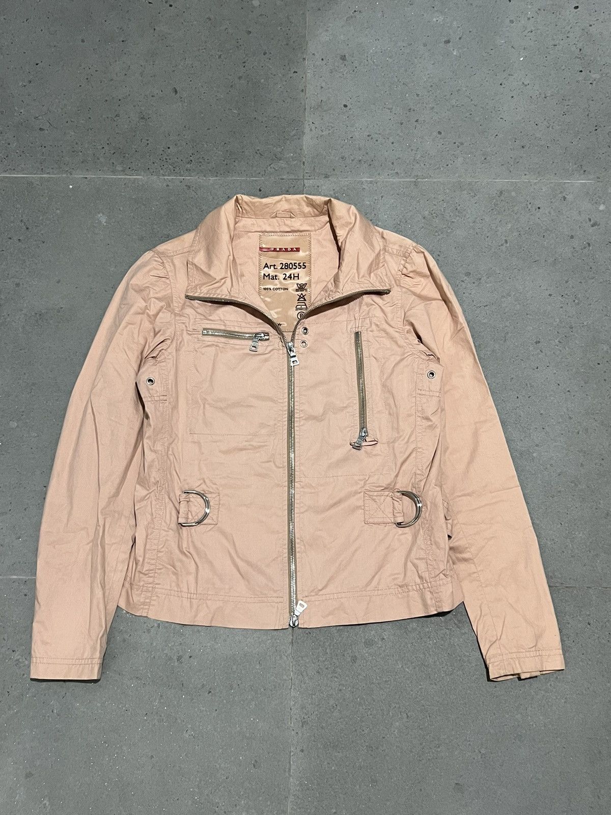 image of Prada Nylon Jacket Red Tab in Pink, Men's (Size Small)