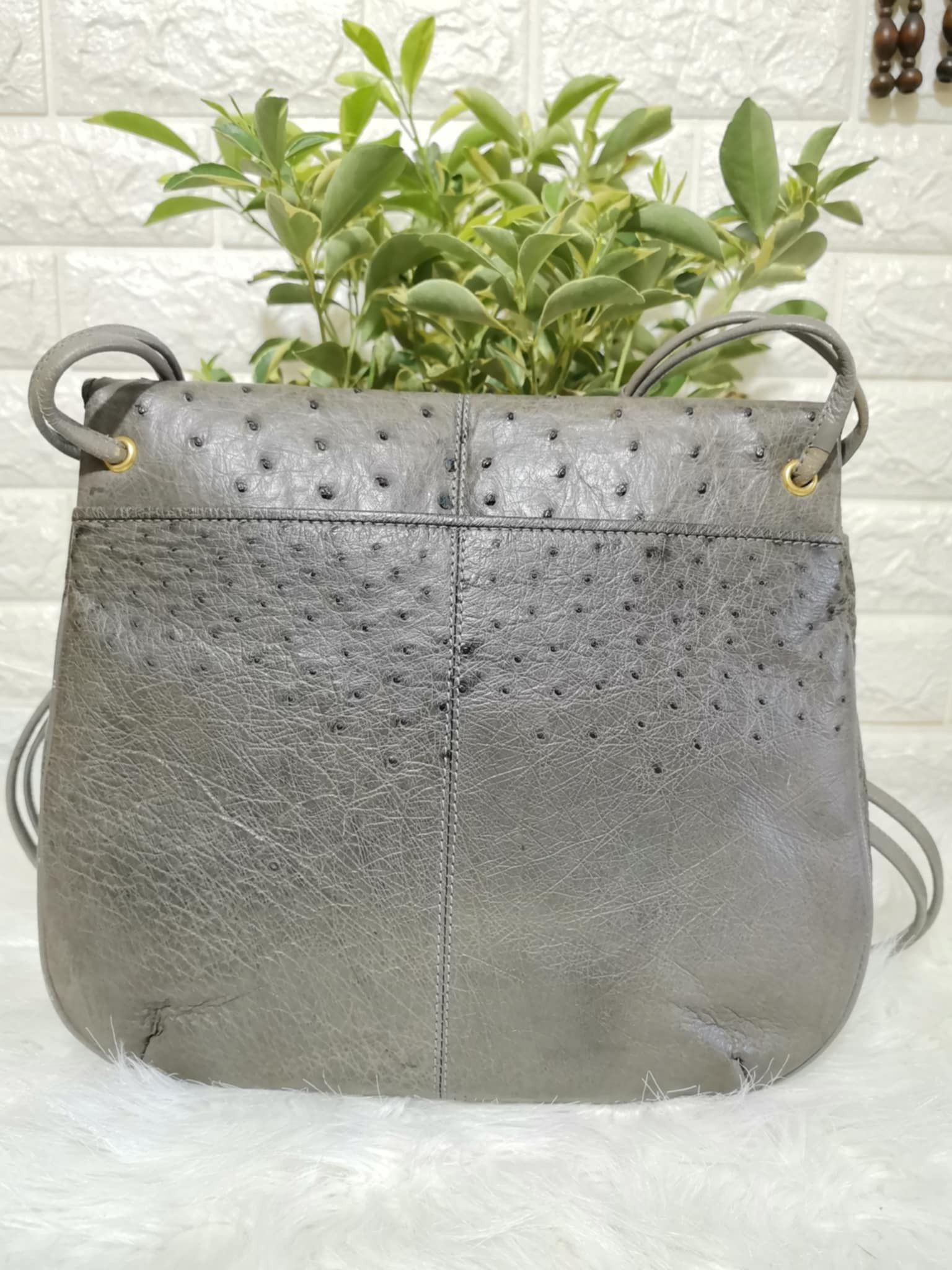 Japanese Brand × Vintage ORIGINAL JAPAN OSTRICH LEATHER SLING BAG/ CROSSBODY BAG. Size ONE SIZE - 4 Thumbnail