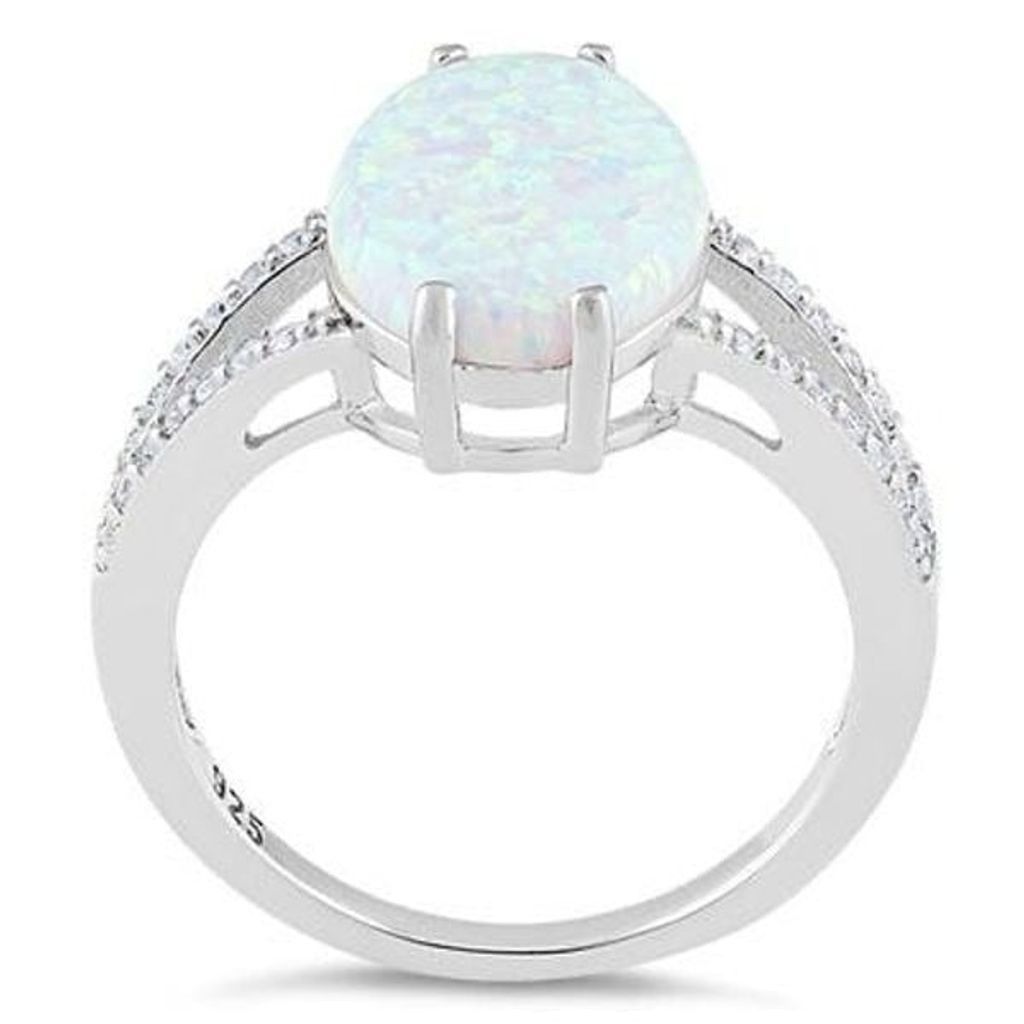 Other New Sterling Silver Marquise White Lab Opal Ring Size 6 Size ONE SIZE - 3 Thumbnail