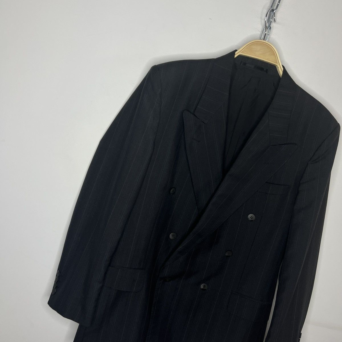 Yves Saint Laurent 90S VINTAGE YSL POUR HOMME DOUBLE BREASTED BLAZER SUIT Size 42R - 3 Thumbnail