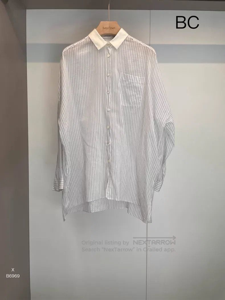 Brunello Cucinelli Brunello Cucinelli White striped shirt Size XS / US 0-2 / IT 36-38 - 1 Thumbnail